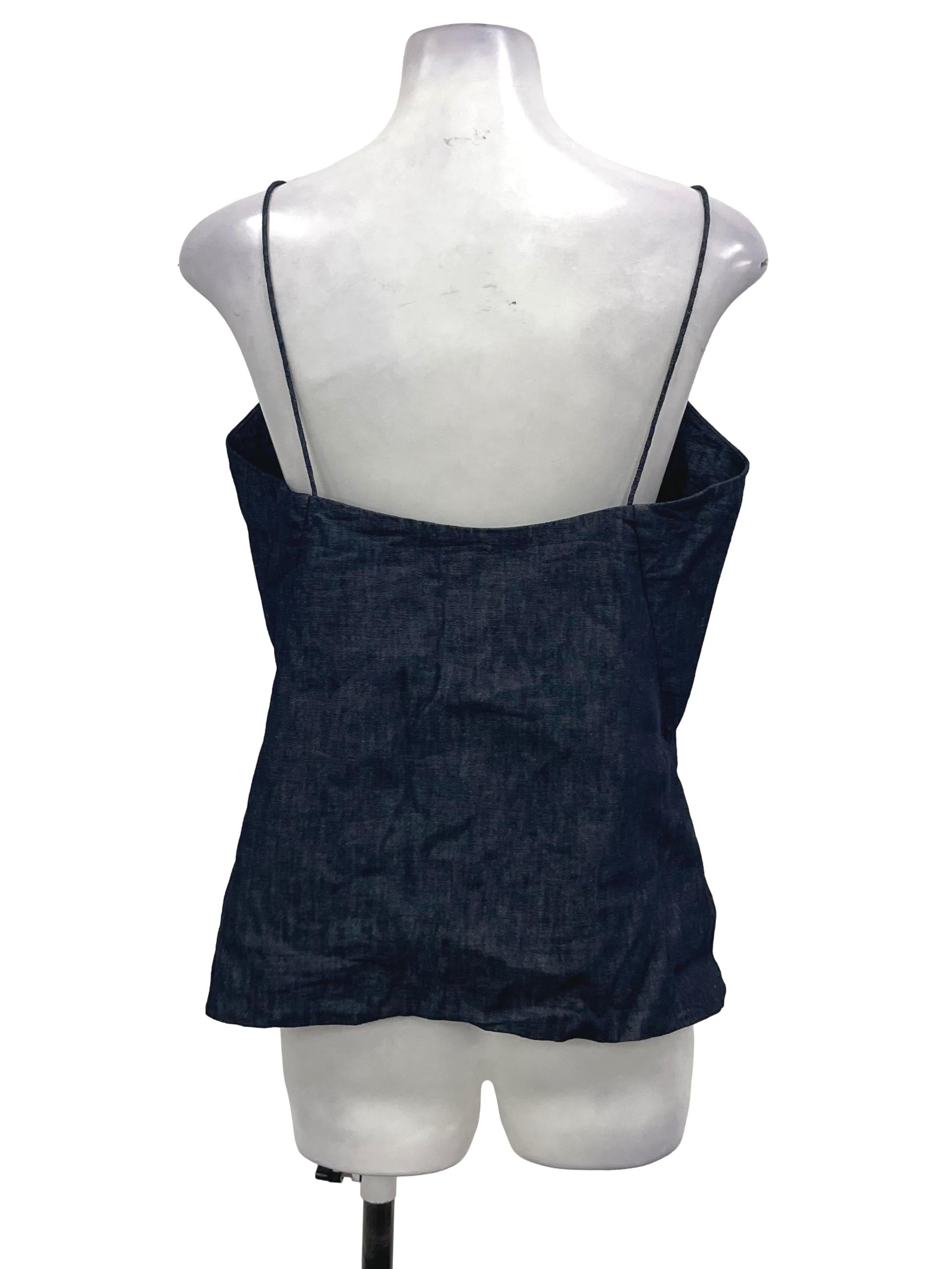 In Good Company Blue Denim V-Neck Spag Top