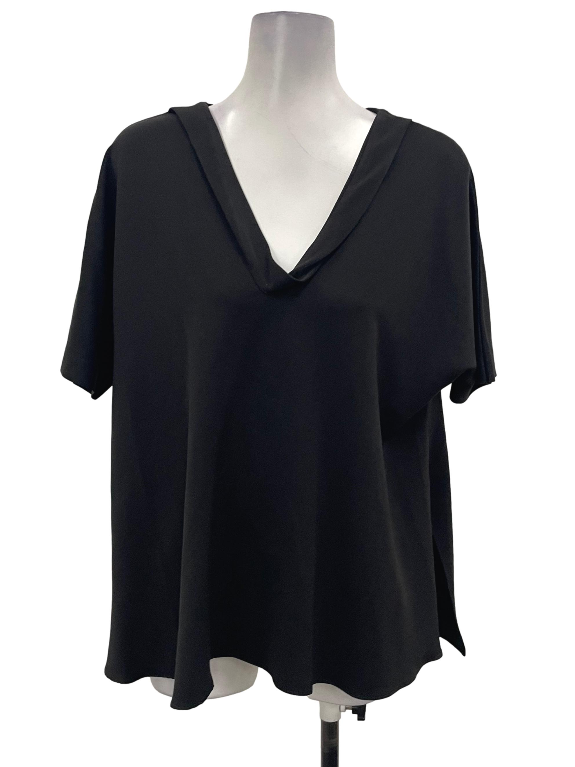In Good Company Black V-Neck Sleeve Top