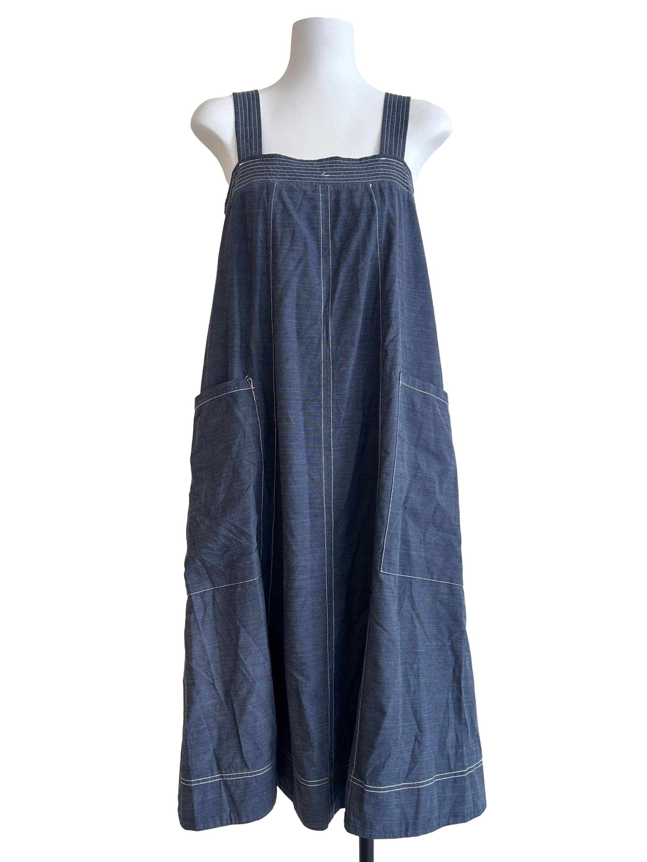 Slate Grey Square Apron Dress