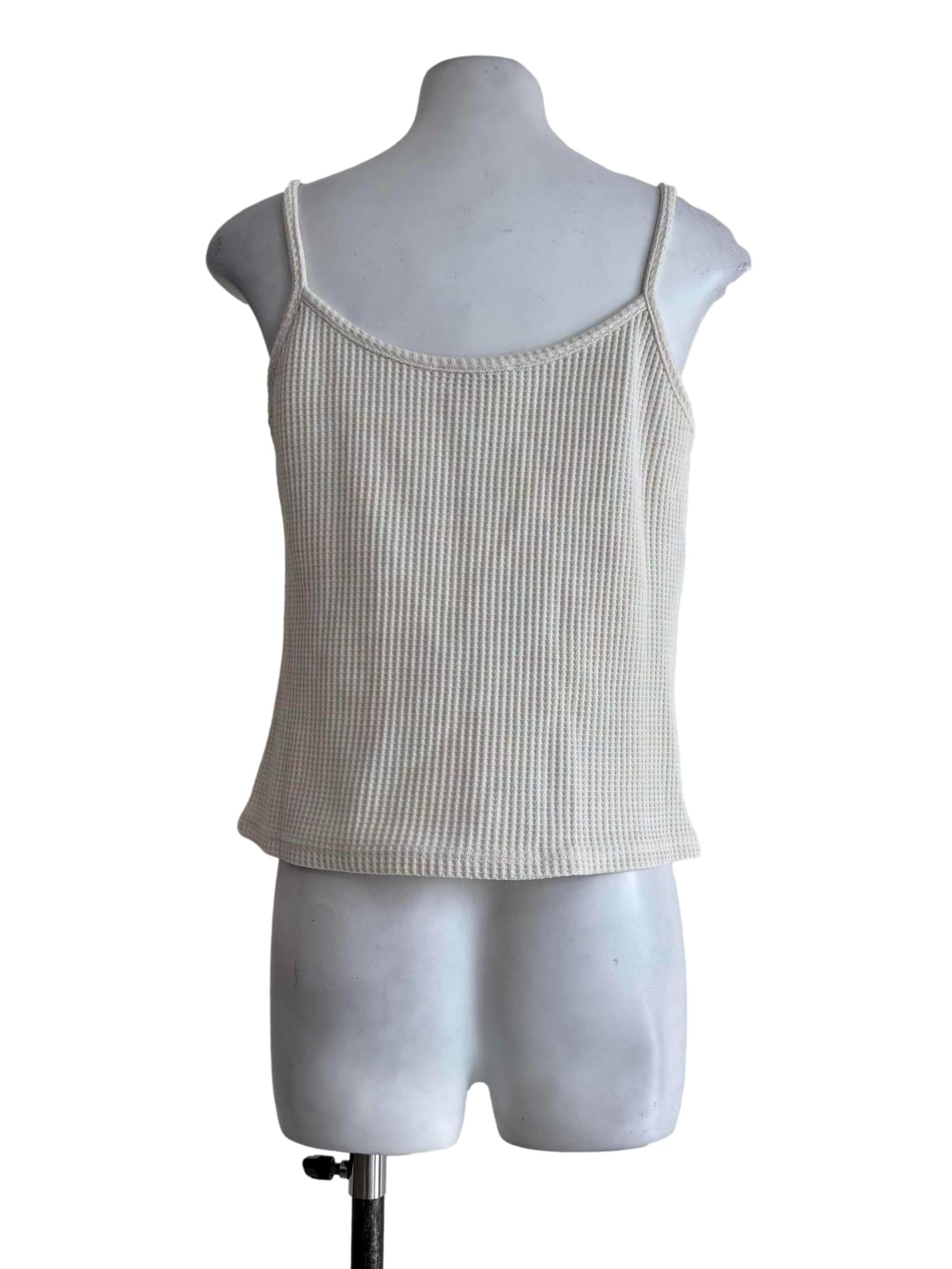 Pastel Chrome Tweed Sleeveless Top
