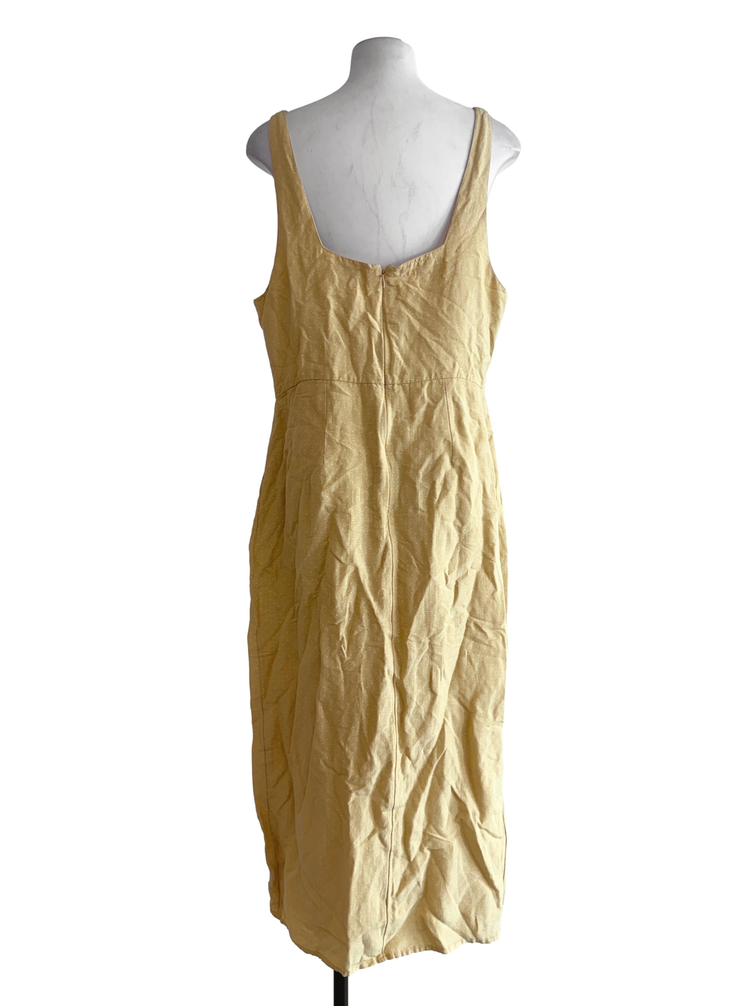 Yellow Mini Polka Dot Sleeveless Dress
