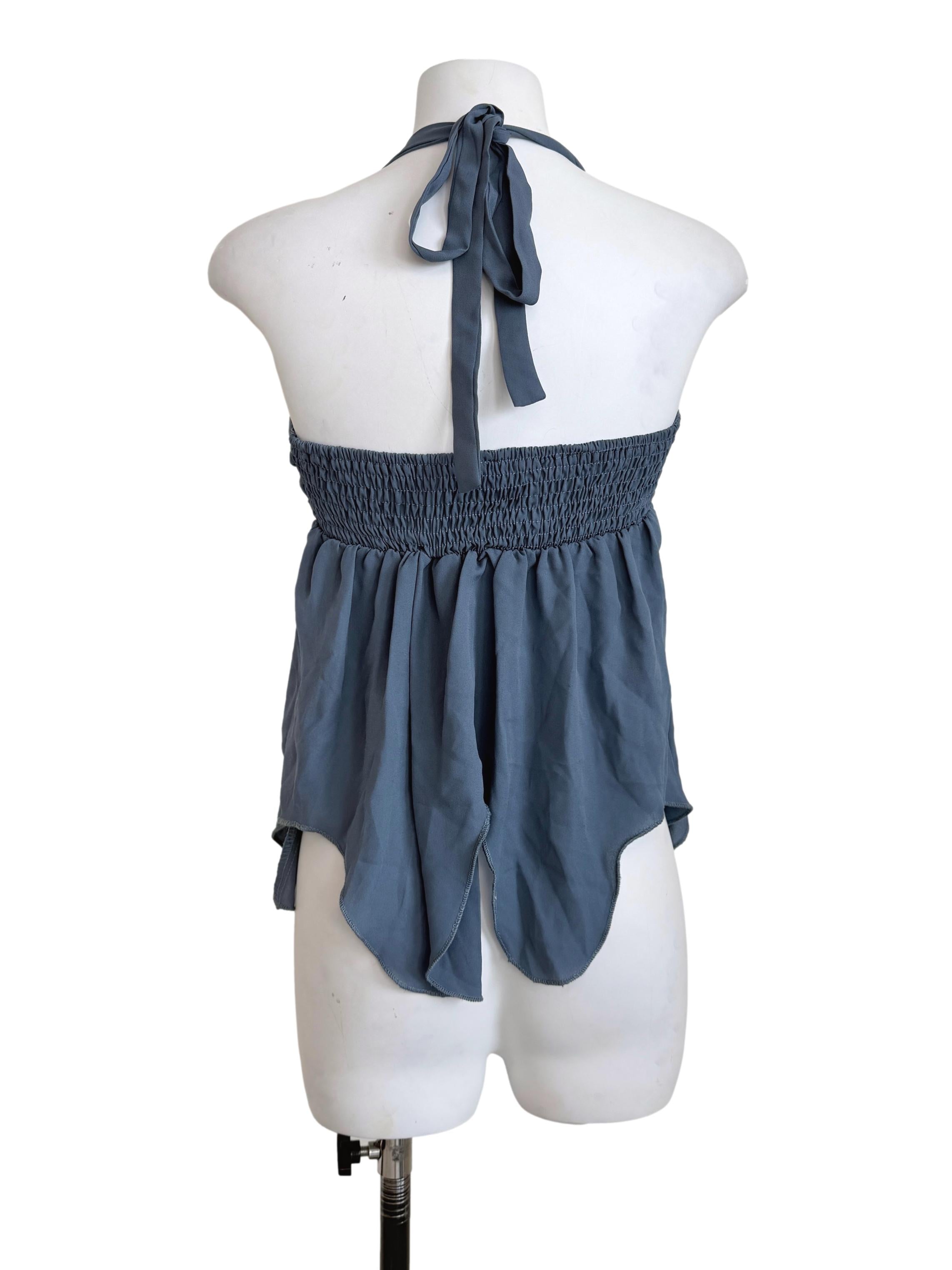 Aegean Blue Sweetheart Neck Top