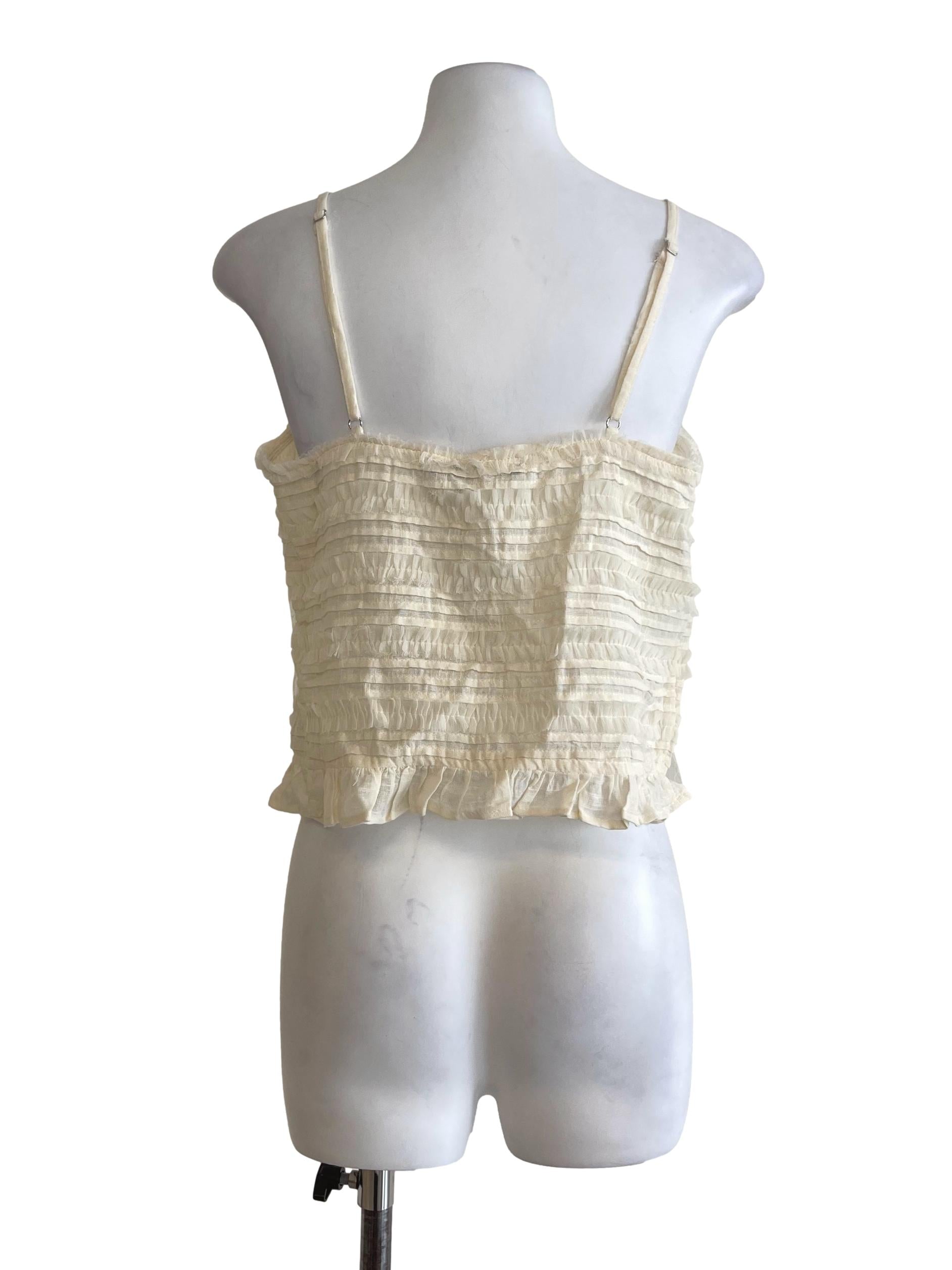 Yellow Textured Coquette Top