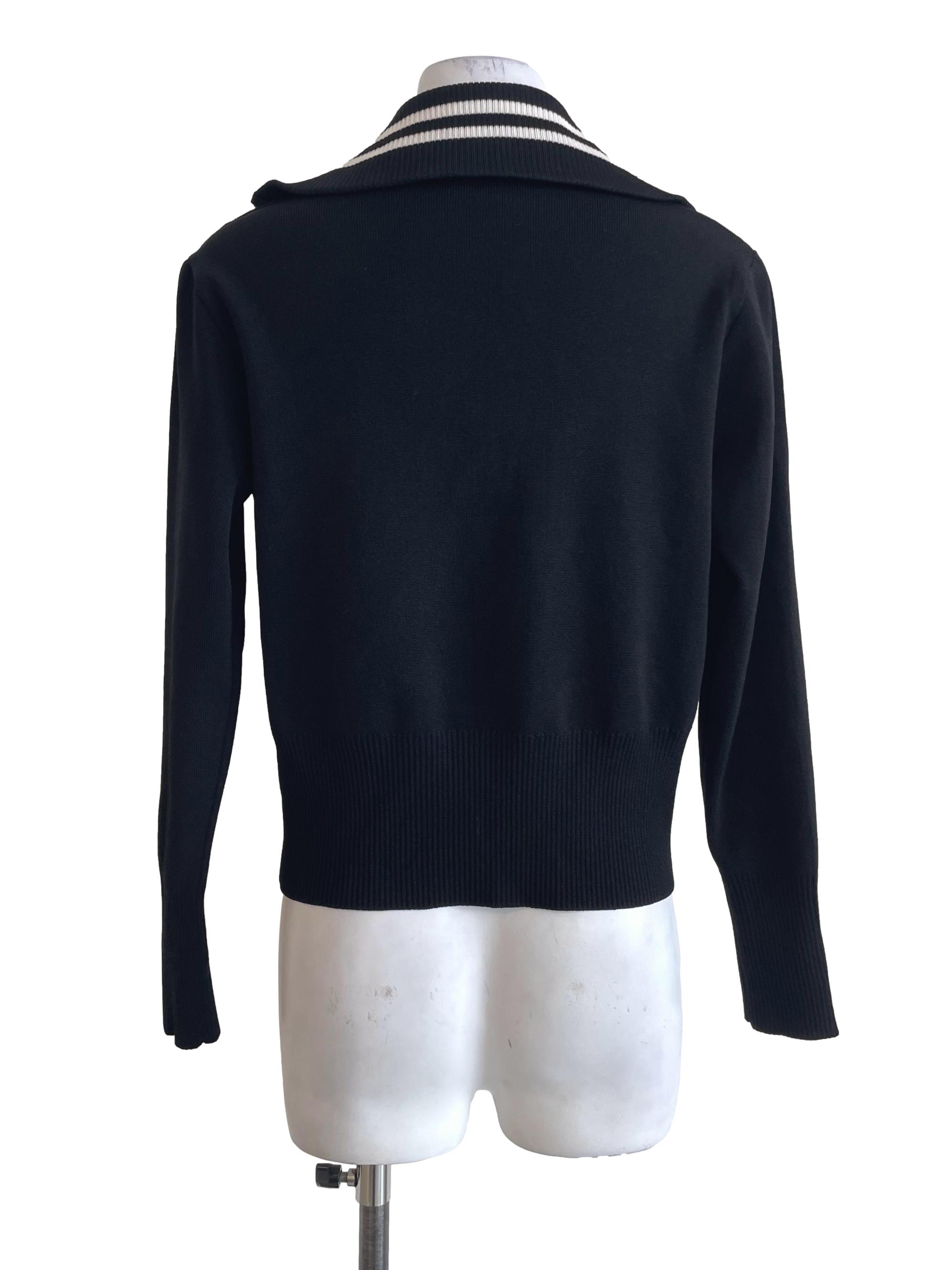 Black Ribbed Zip Up Jacket