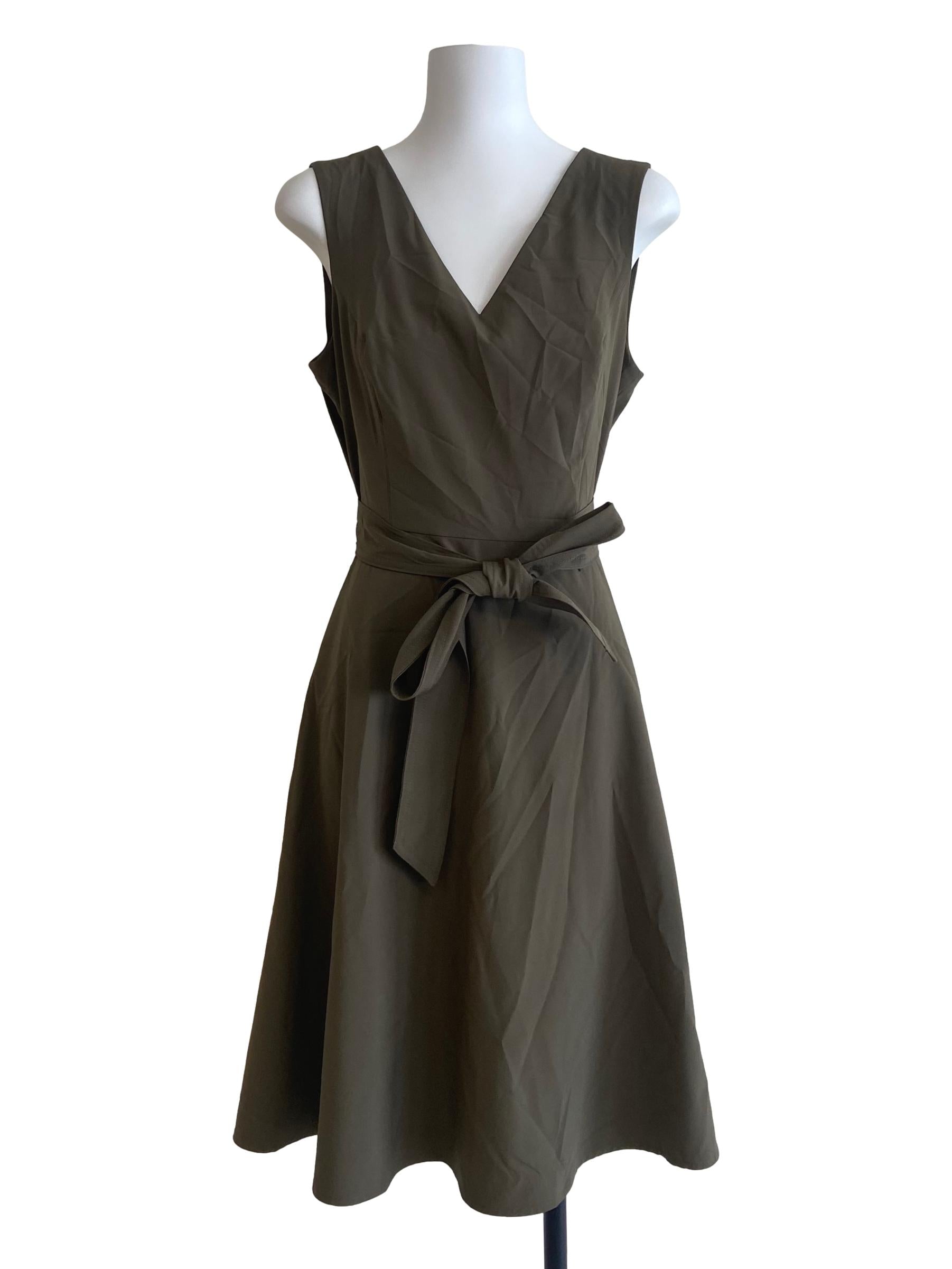 Pickle Green Sleeveless Apron Dress