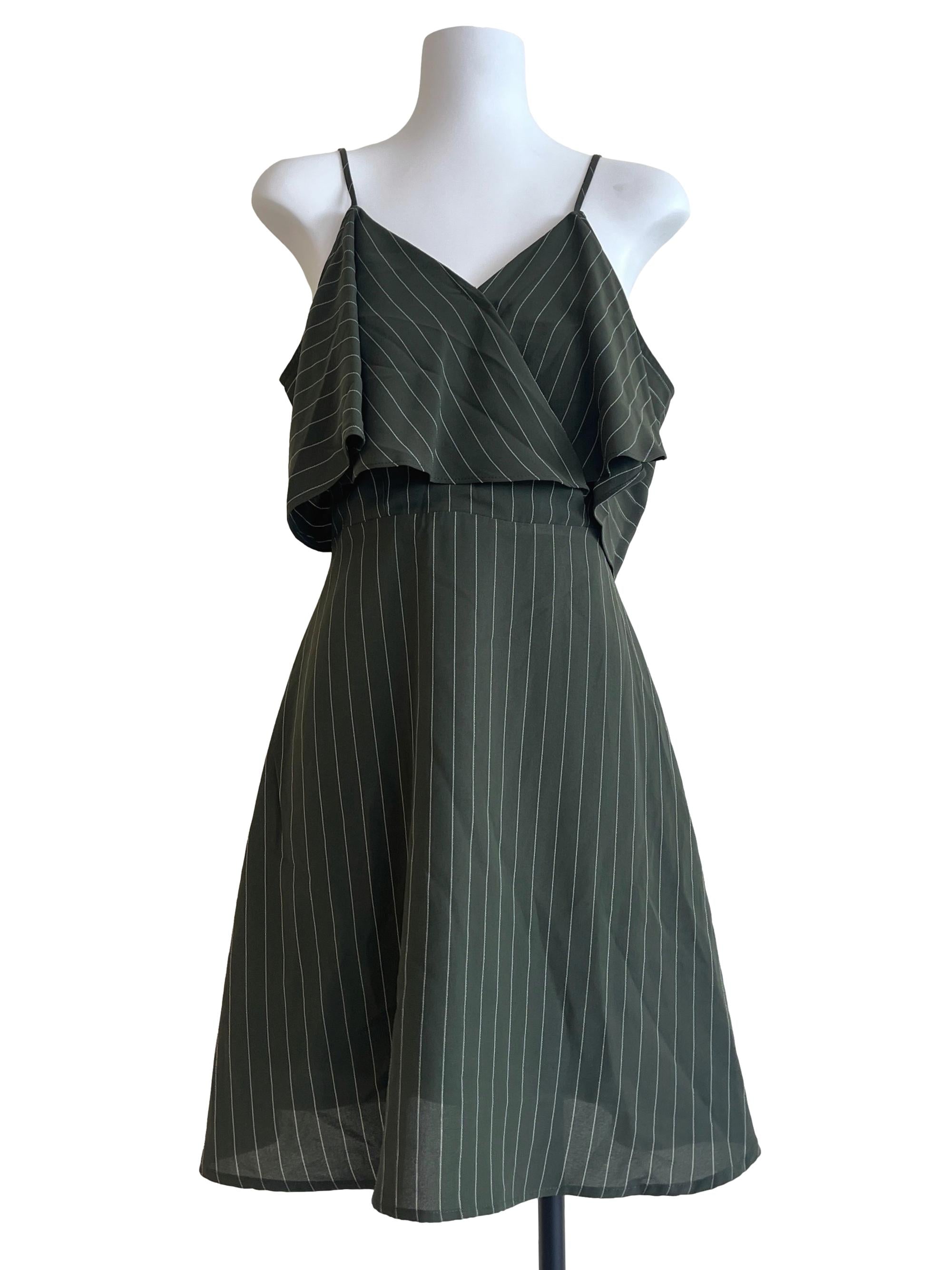 Juniper Green Spaghetti Strap Slip Dress