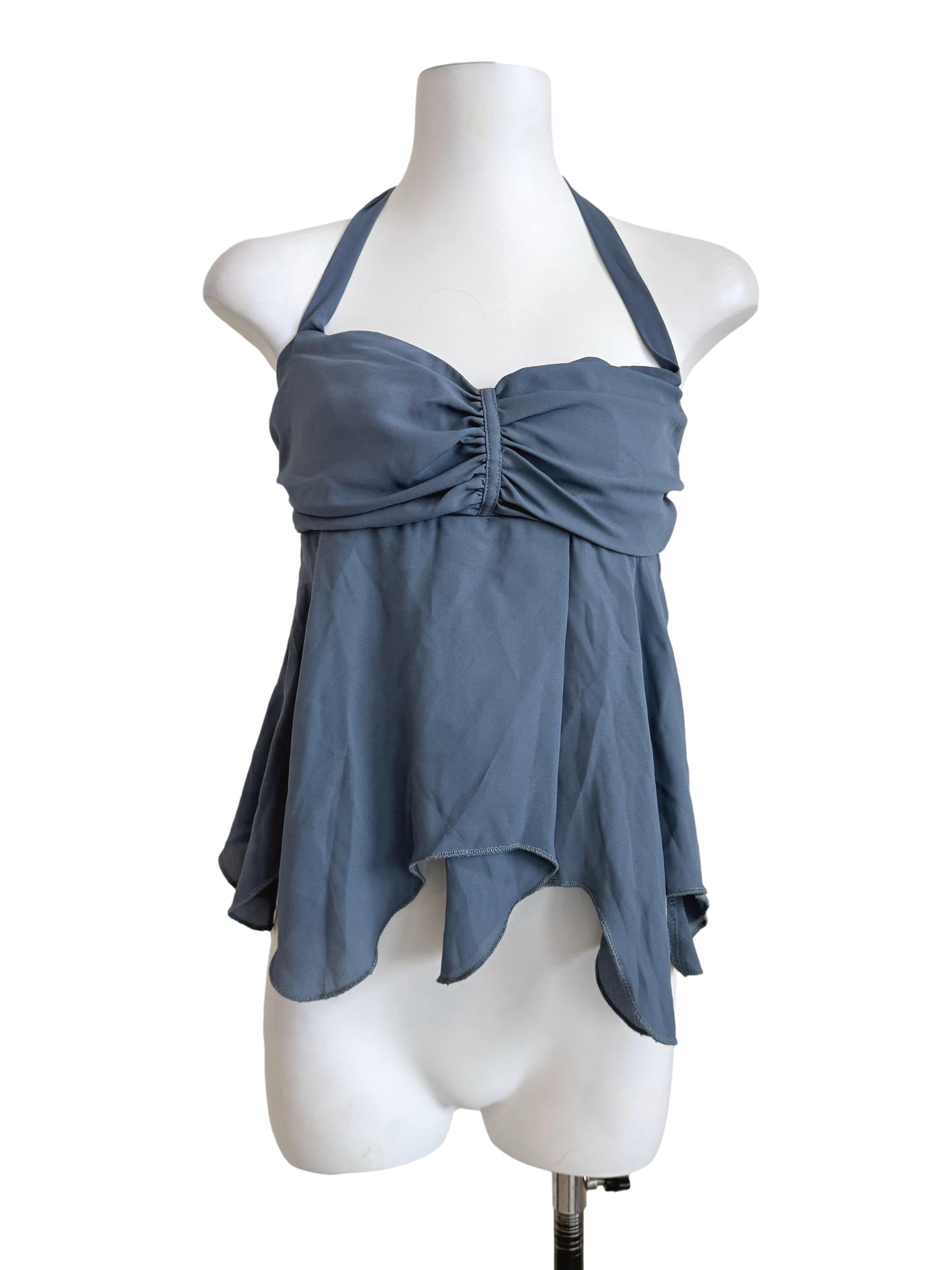 Aegean Blue Sweetheart Neck Top