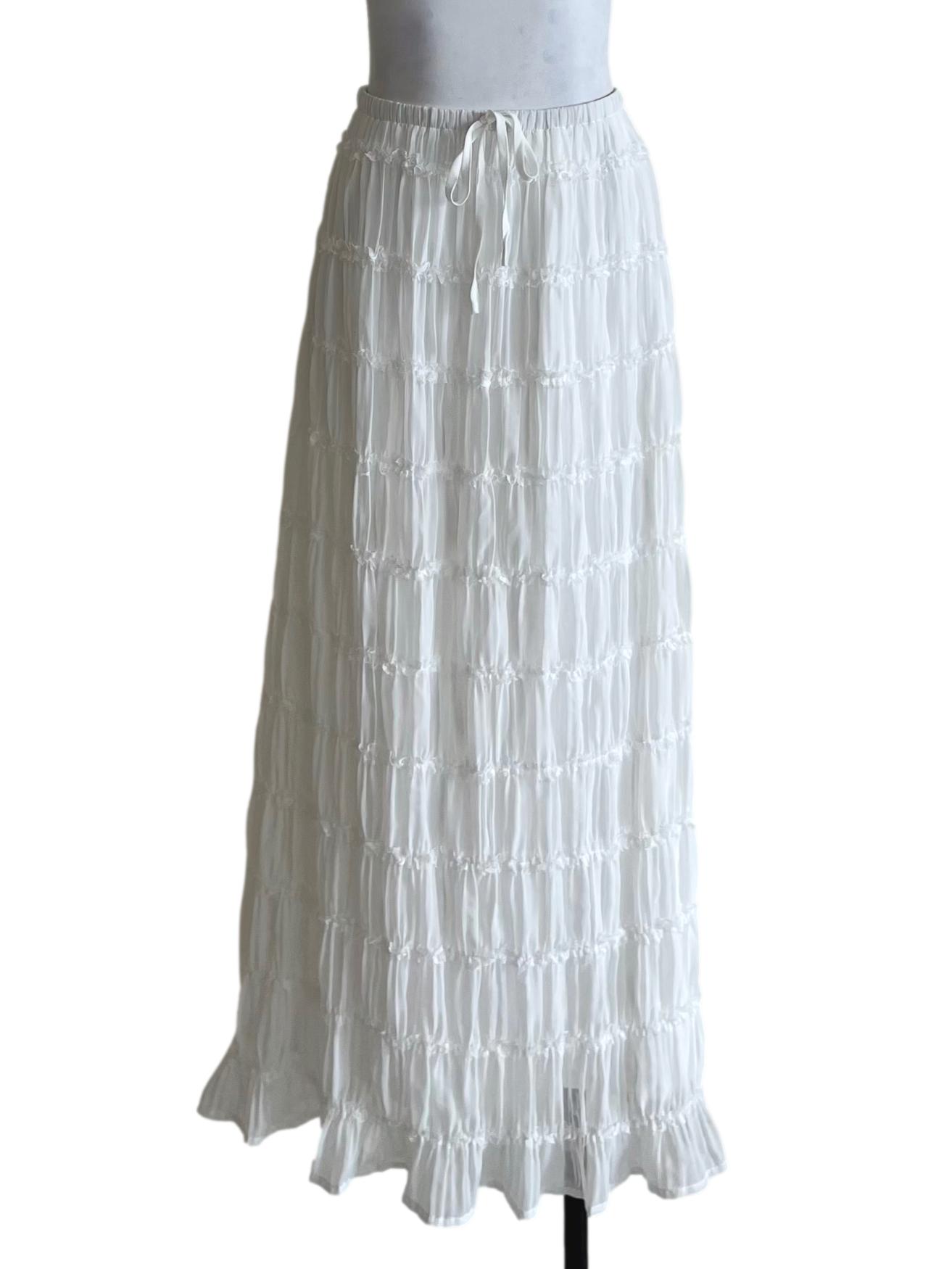 White Lace A-Line Skirt