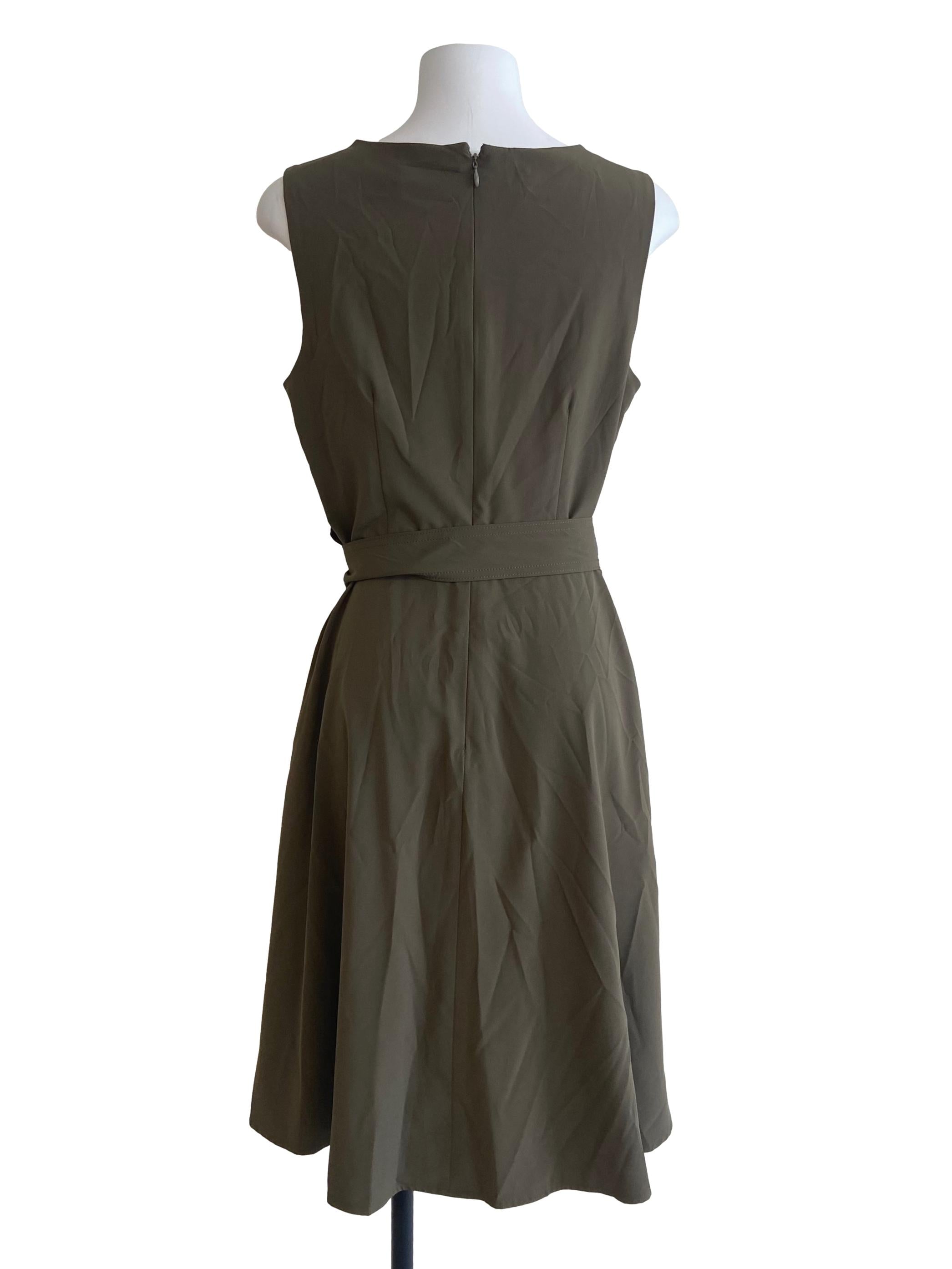 Pickle Green Sleeveless Apron Dress