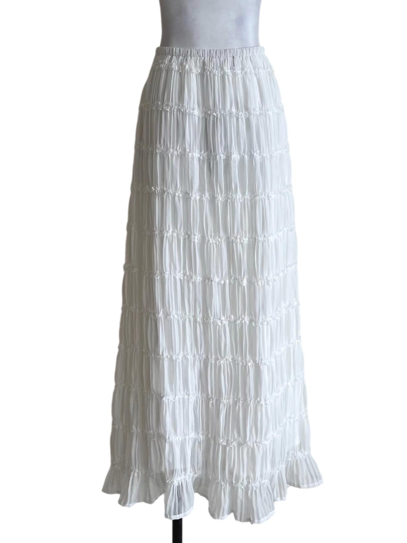 White Lace A-Line Skirt