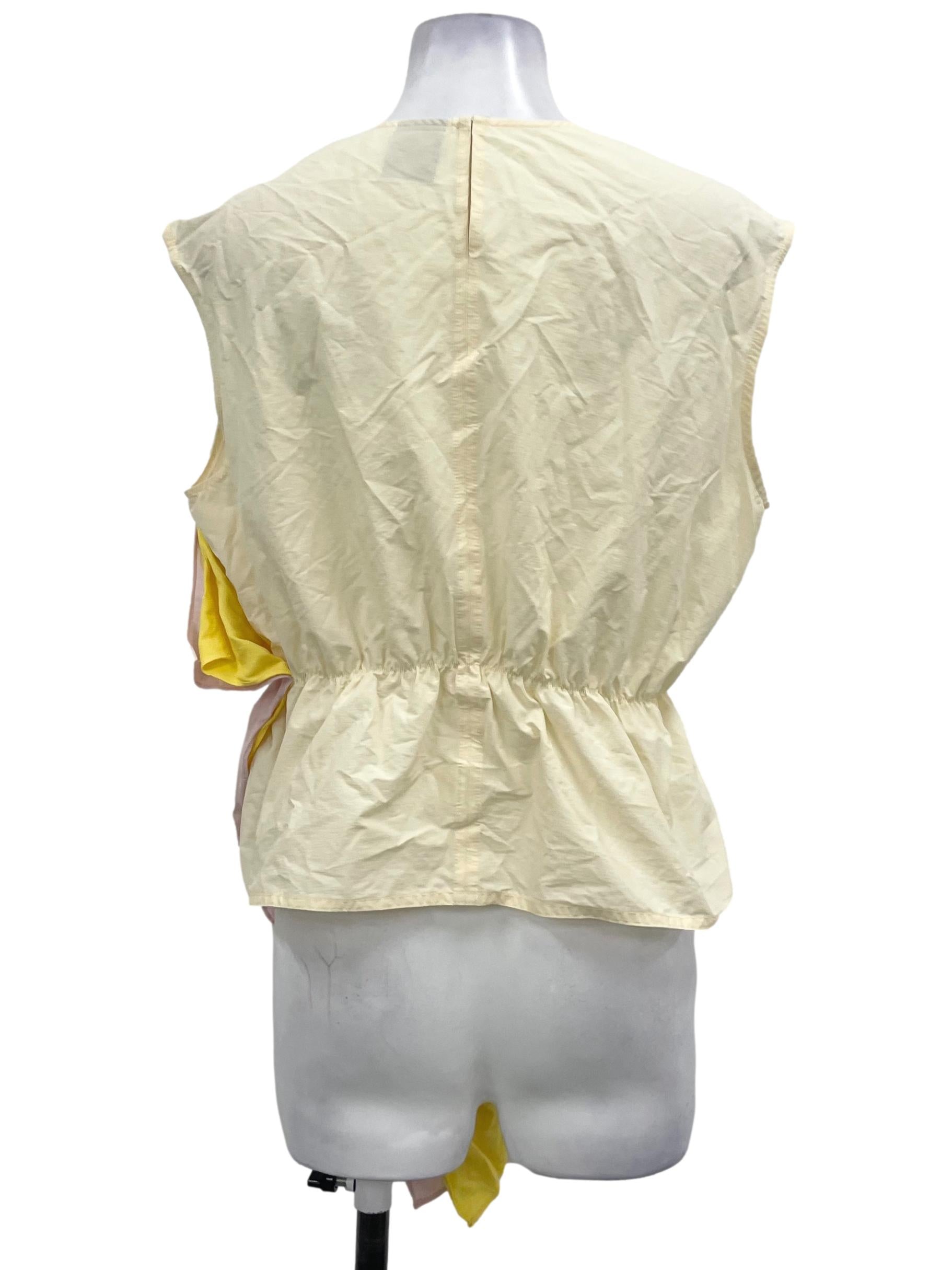 Yellow Ruched Peplum Top