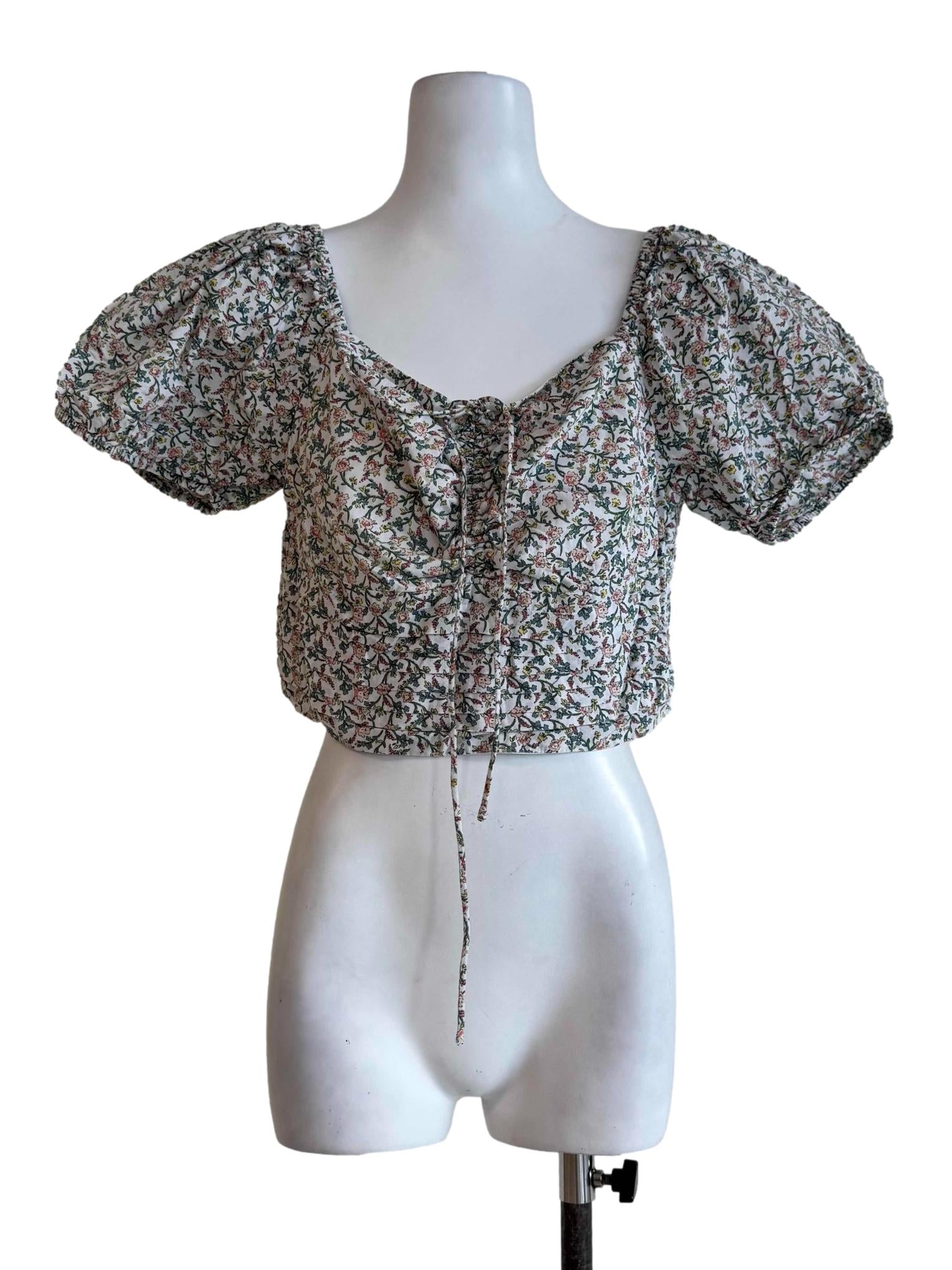 Multicolor Sweetheart Neck Crop Top