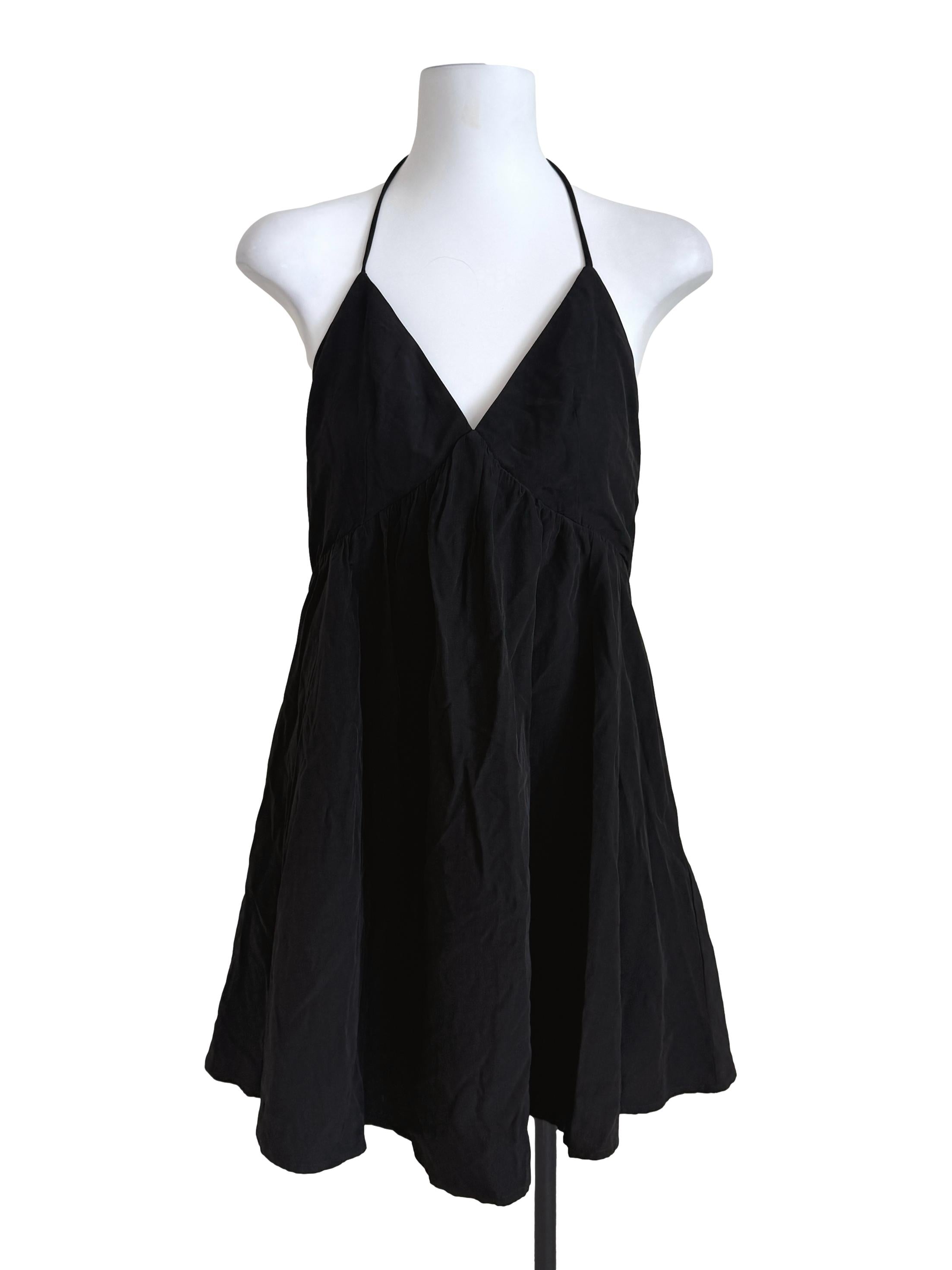Black V-Neck Top YHF