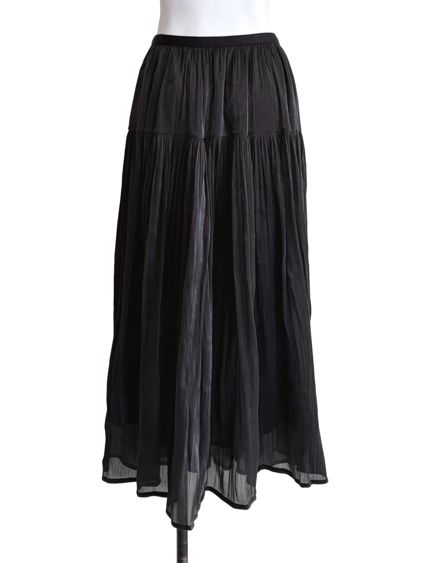 Black Hip Pleat Skirt