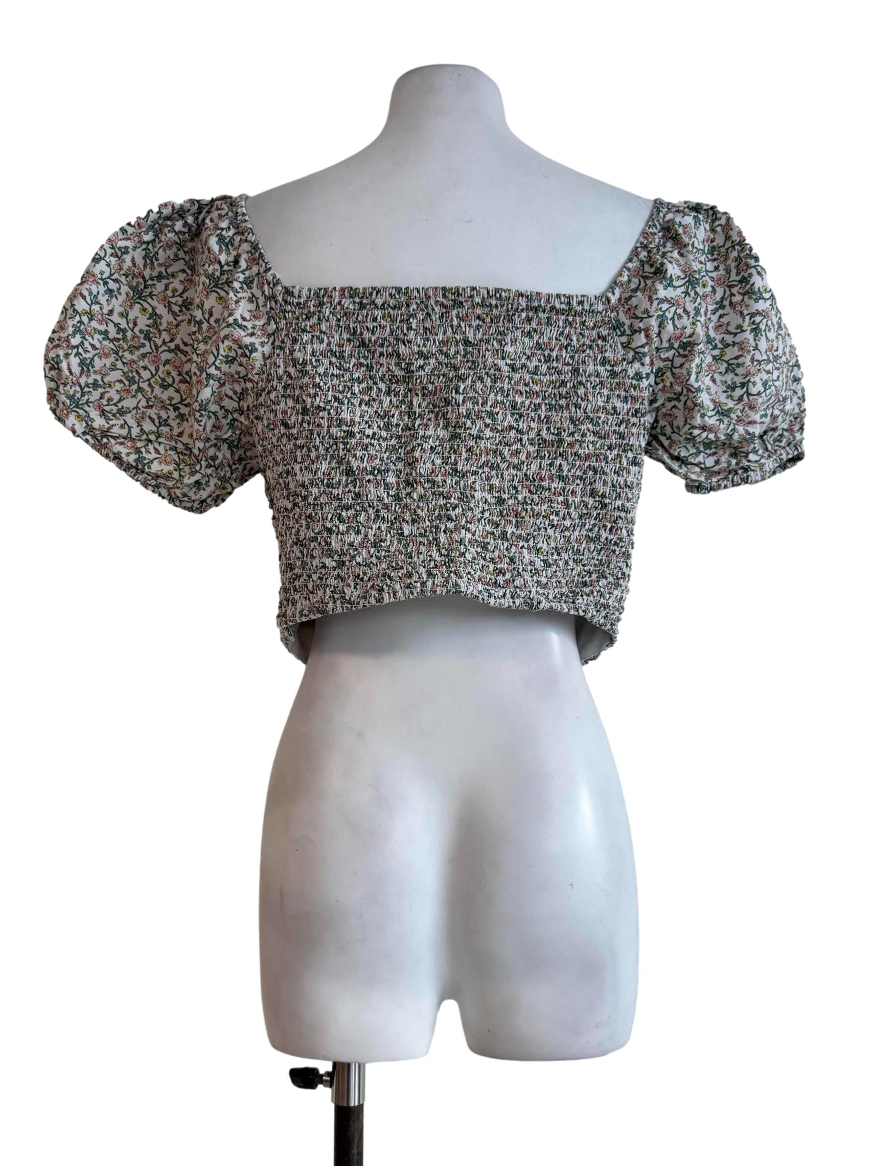 Multicolor Sweetheart Neck Crop Top