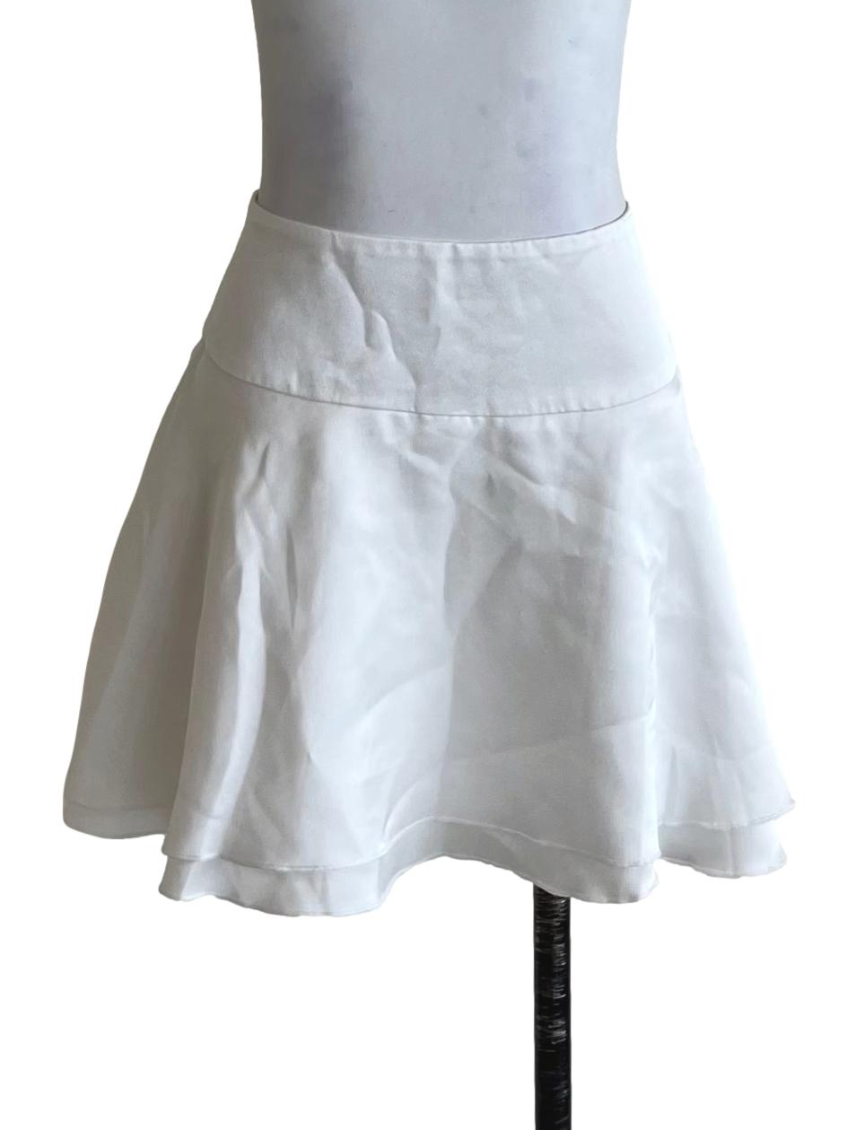 White High Waisted Mini Skirt