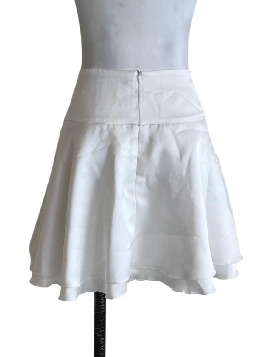 White High Waisted Mini Skirt