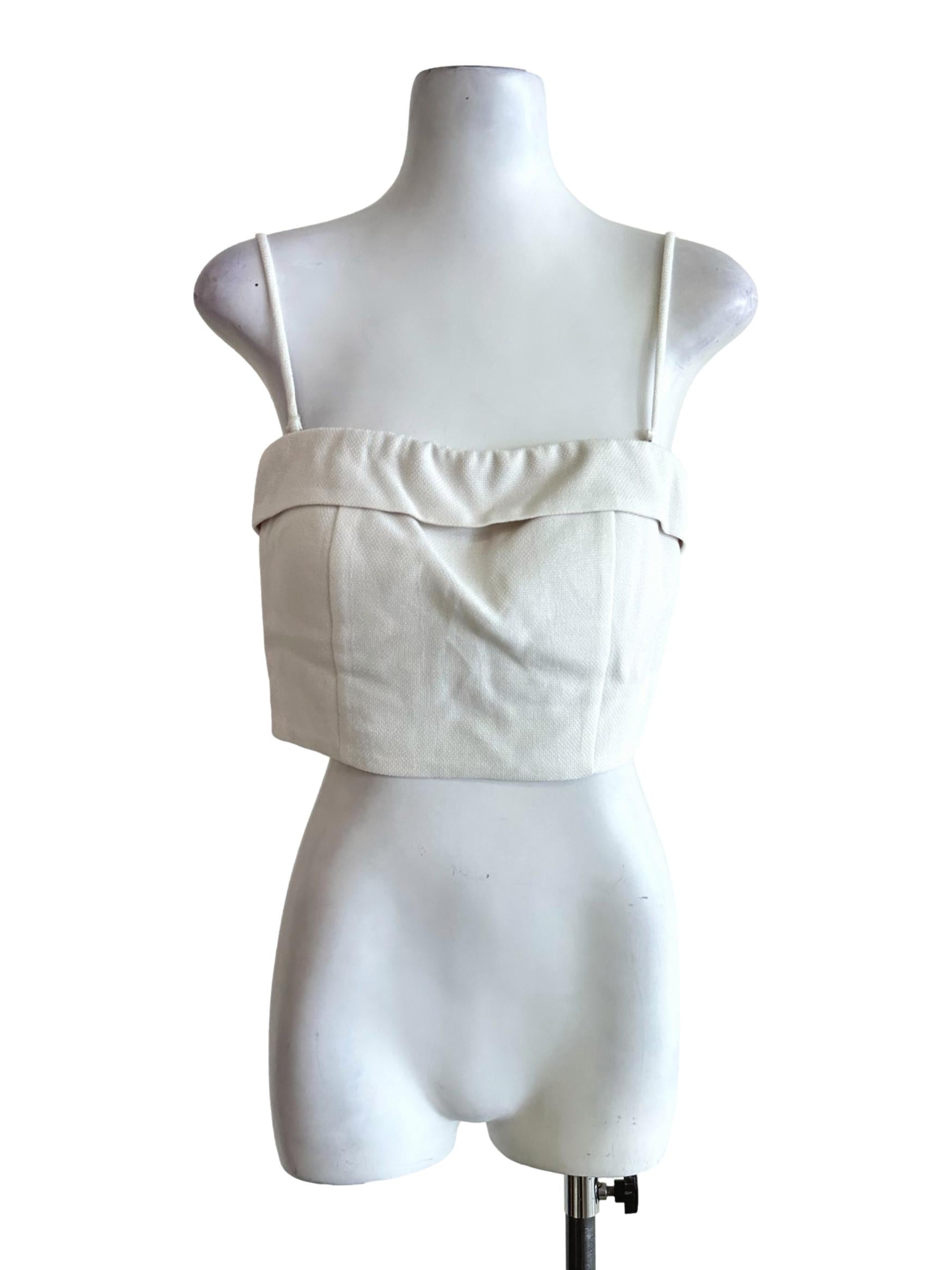Porcelain White Padded Sleeveless Top