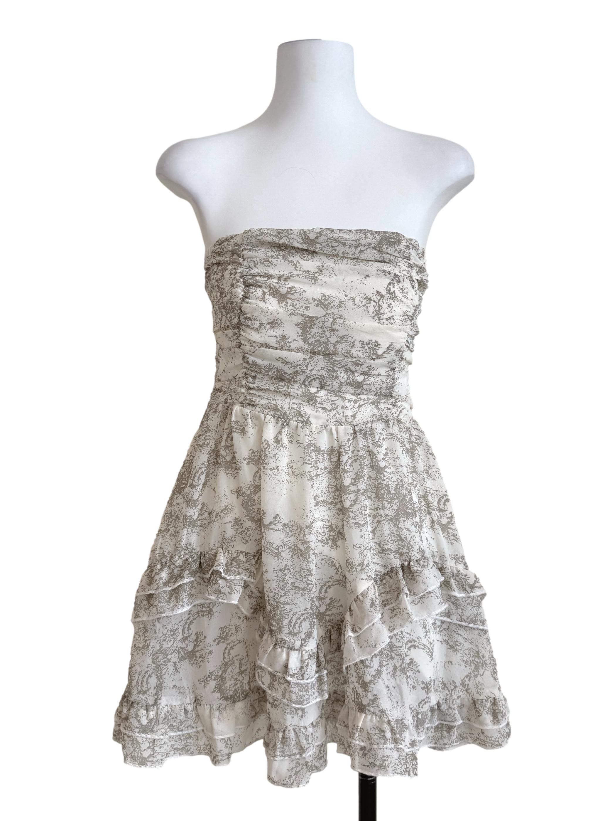 Pearl White Printed Mini Dress