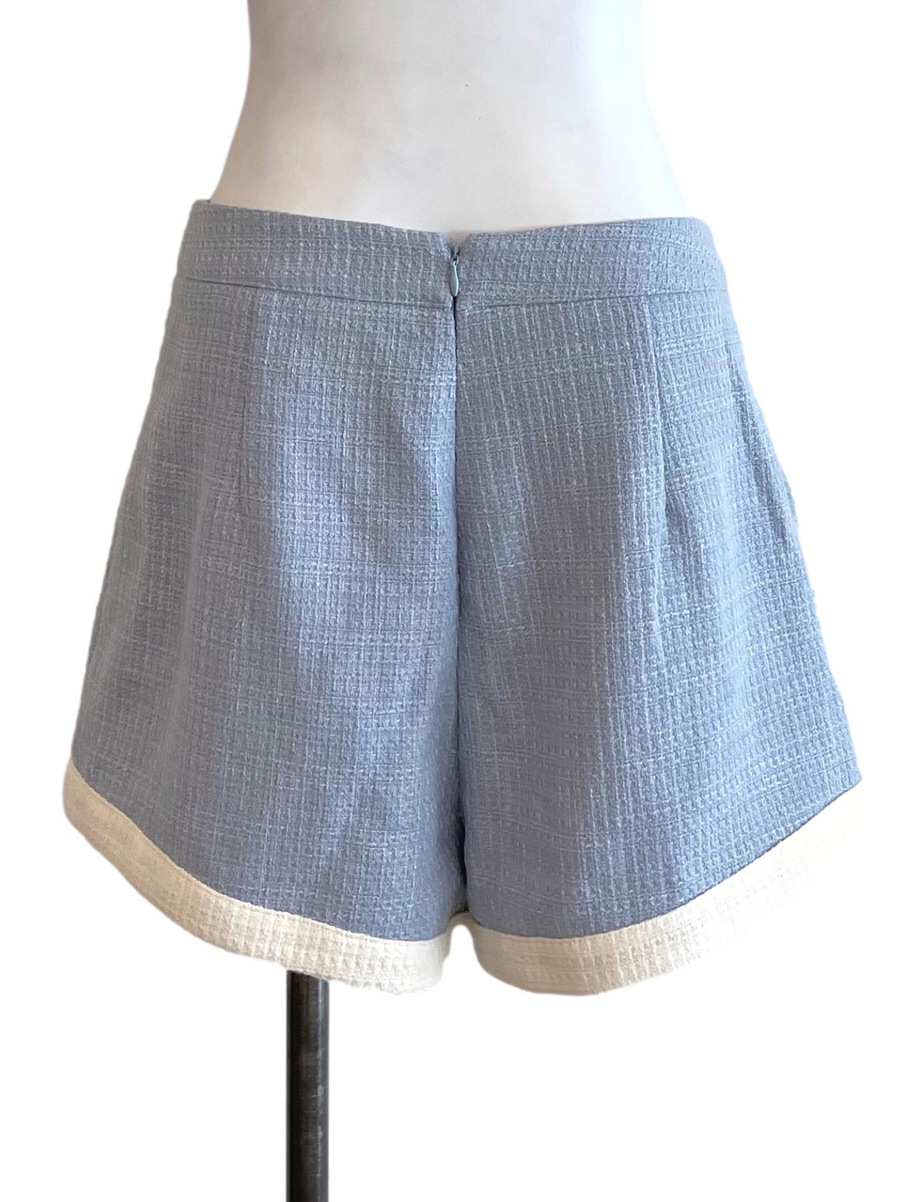 Light Blue Tweed Shorts