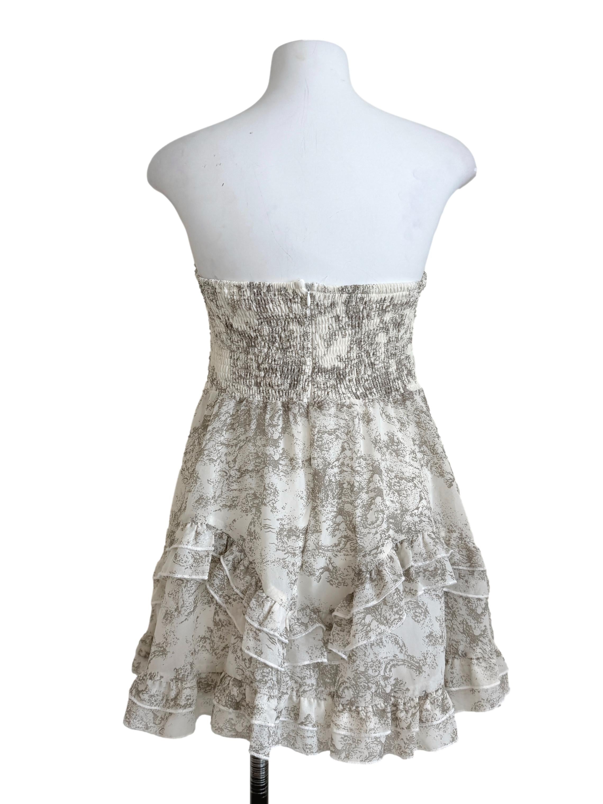 Pearl White Printed Mini Dress