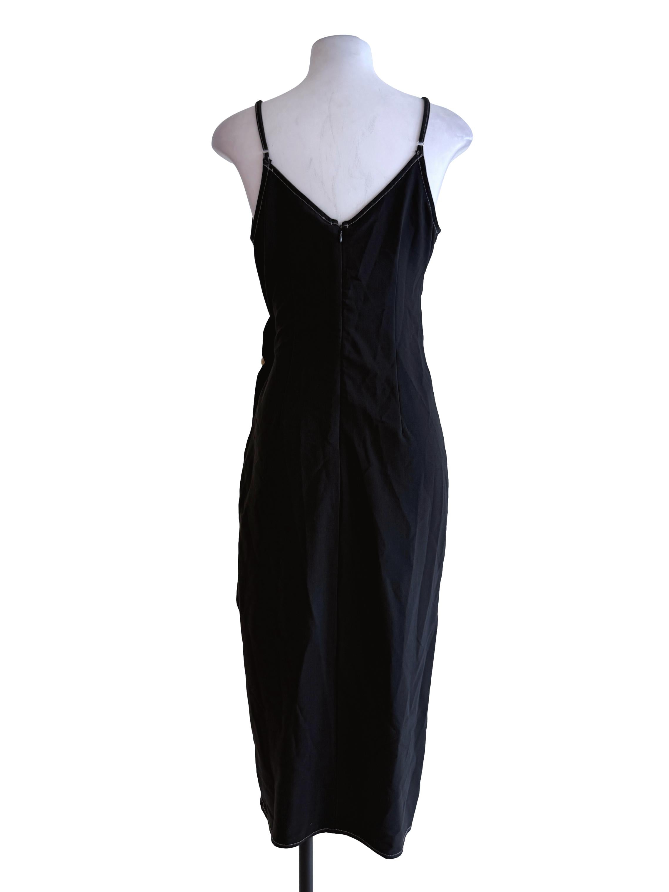 Black Slit Midi Dress