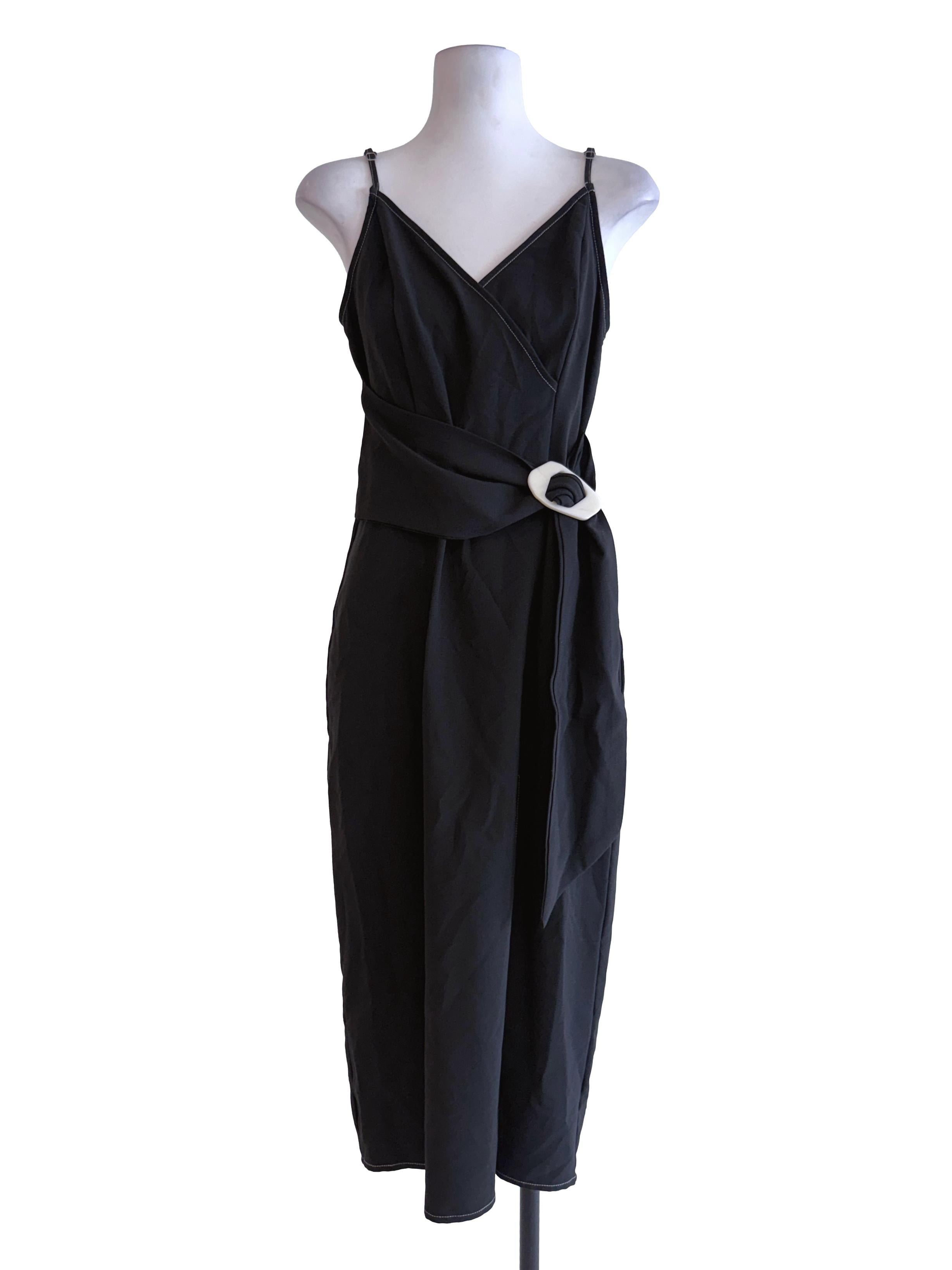 Black Slit Midi Dress