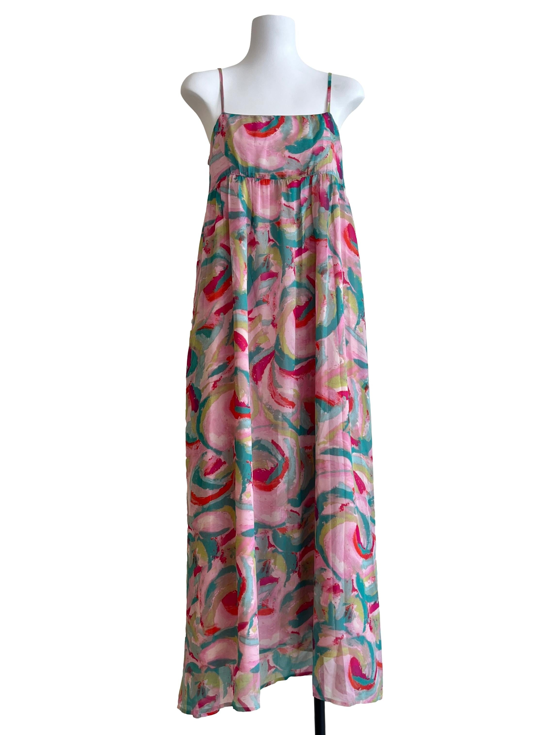 Punch Pink Straight Across Slip Dress