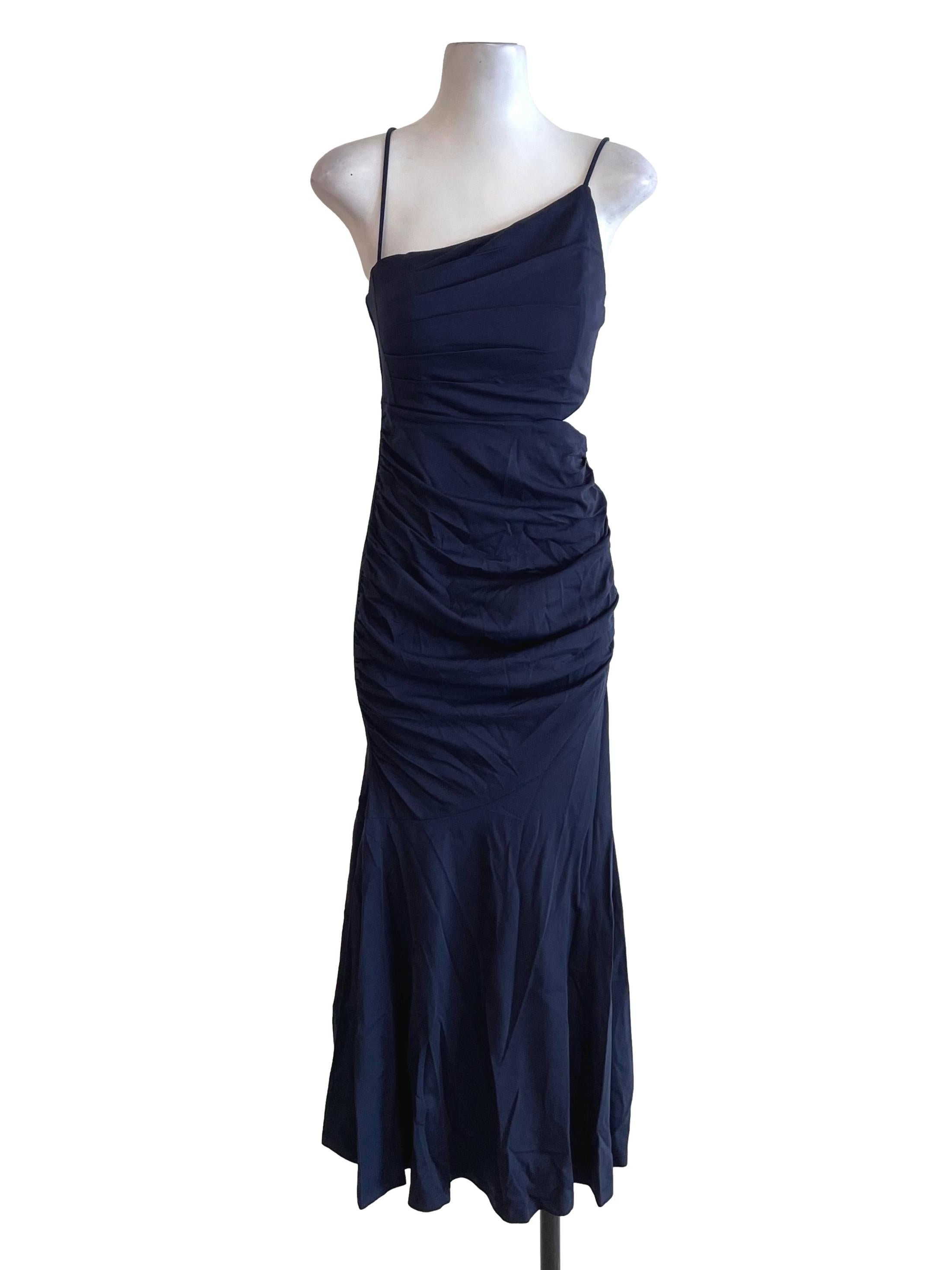 Navy Scrunch Mermaid Dress