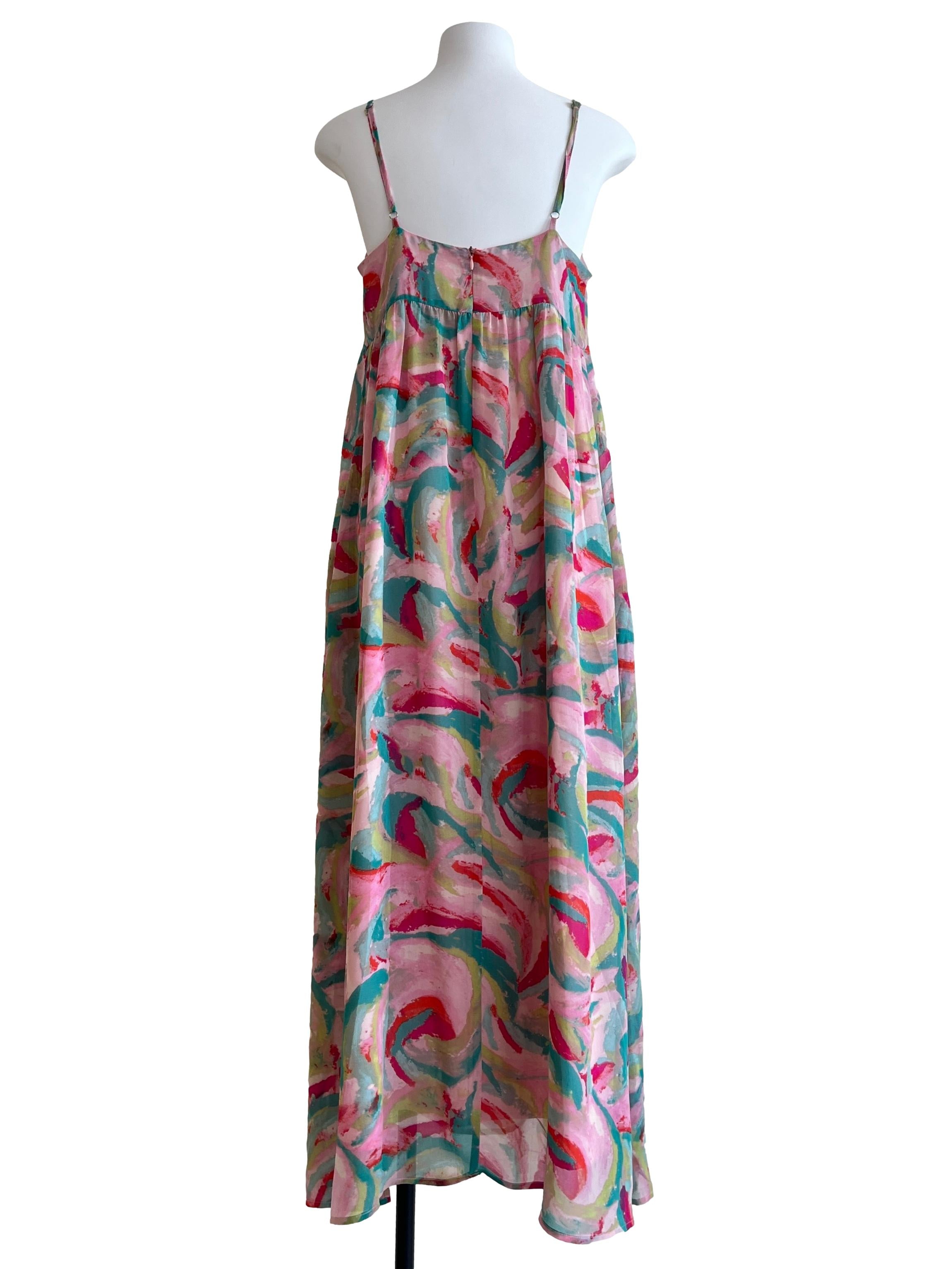 Punch Pink Straight Across Slip Dress
