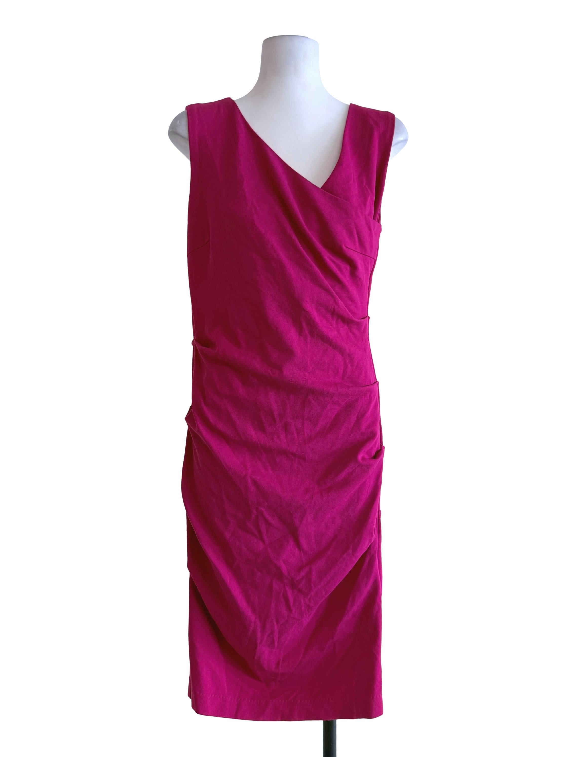 Fuschia Pink Irregular Sleeveless Dress