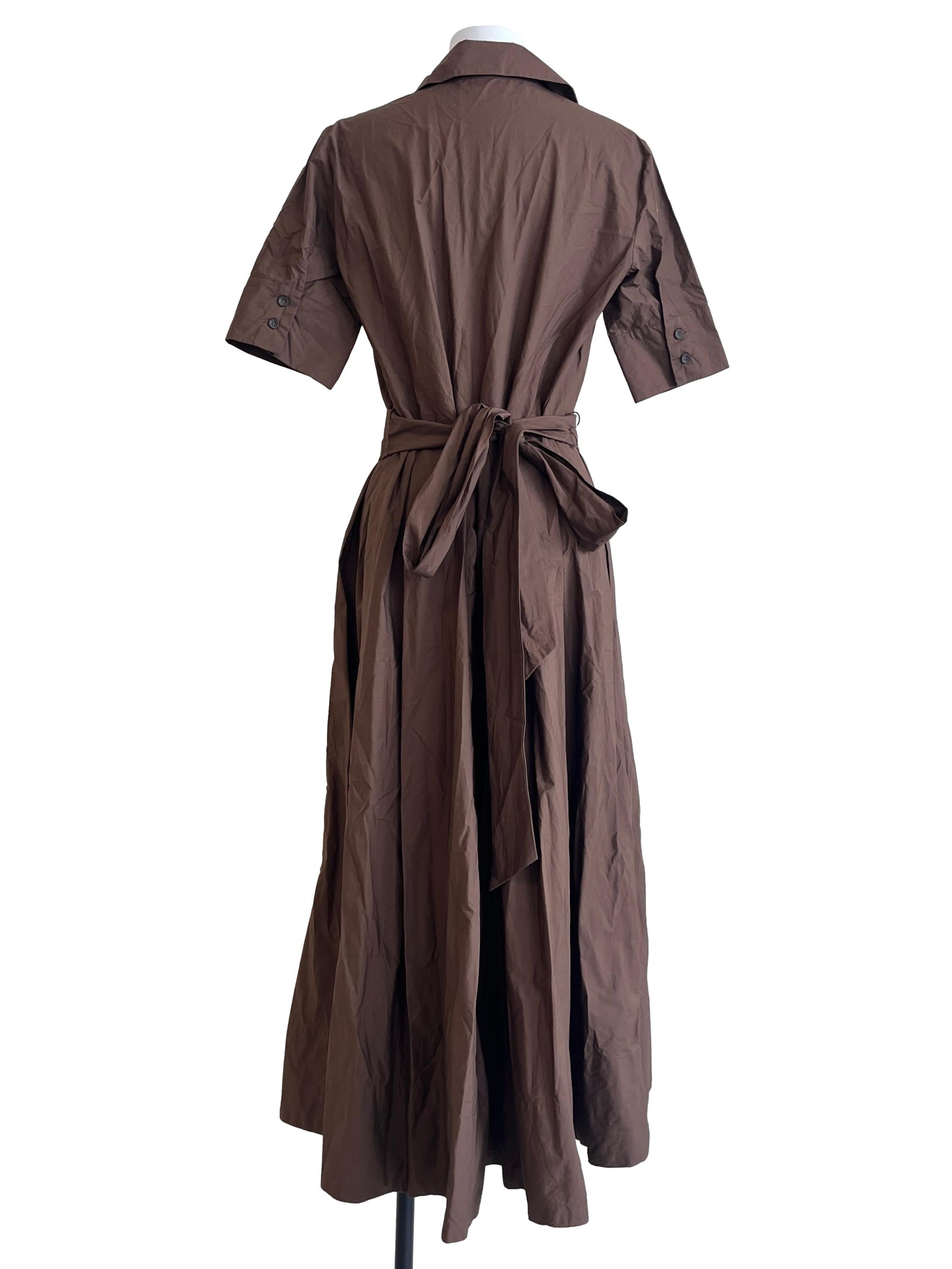 Cinnamon Brown Short Sleeve Shirt Dress