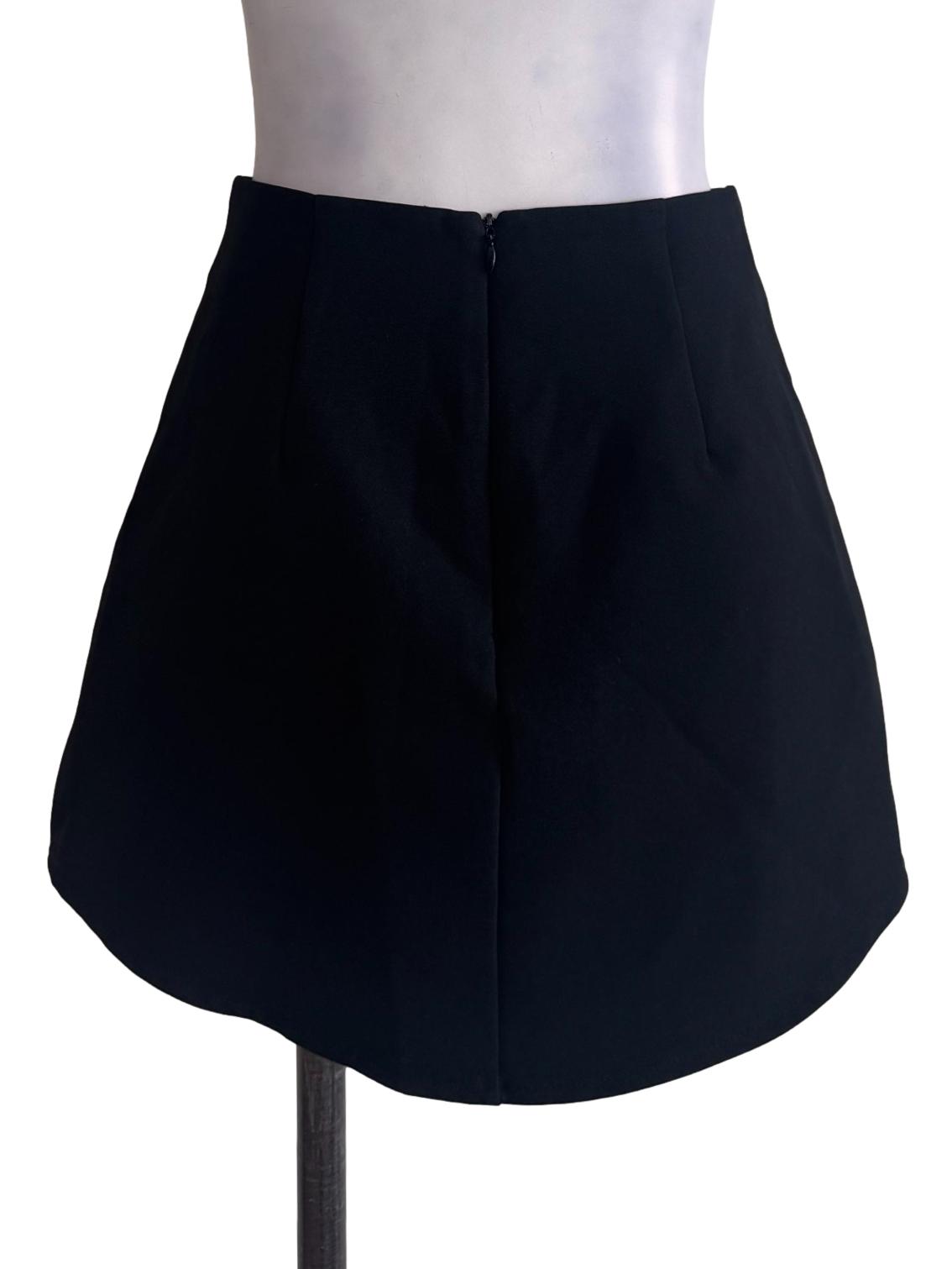 Black Plain Skorts