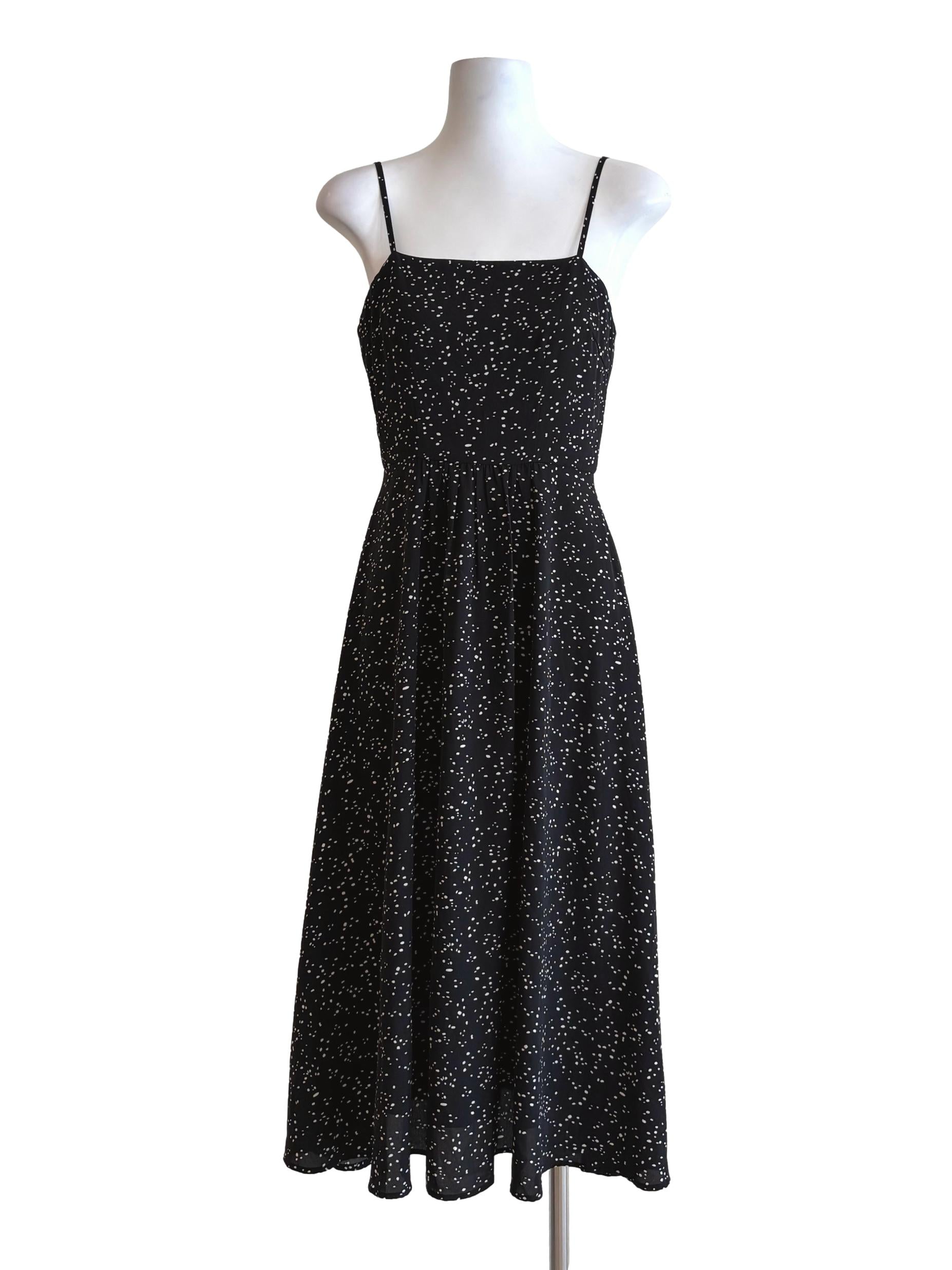 Black White Dots A-Line Dress