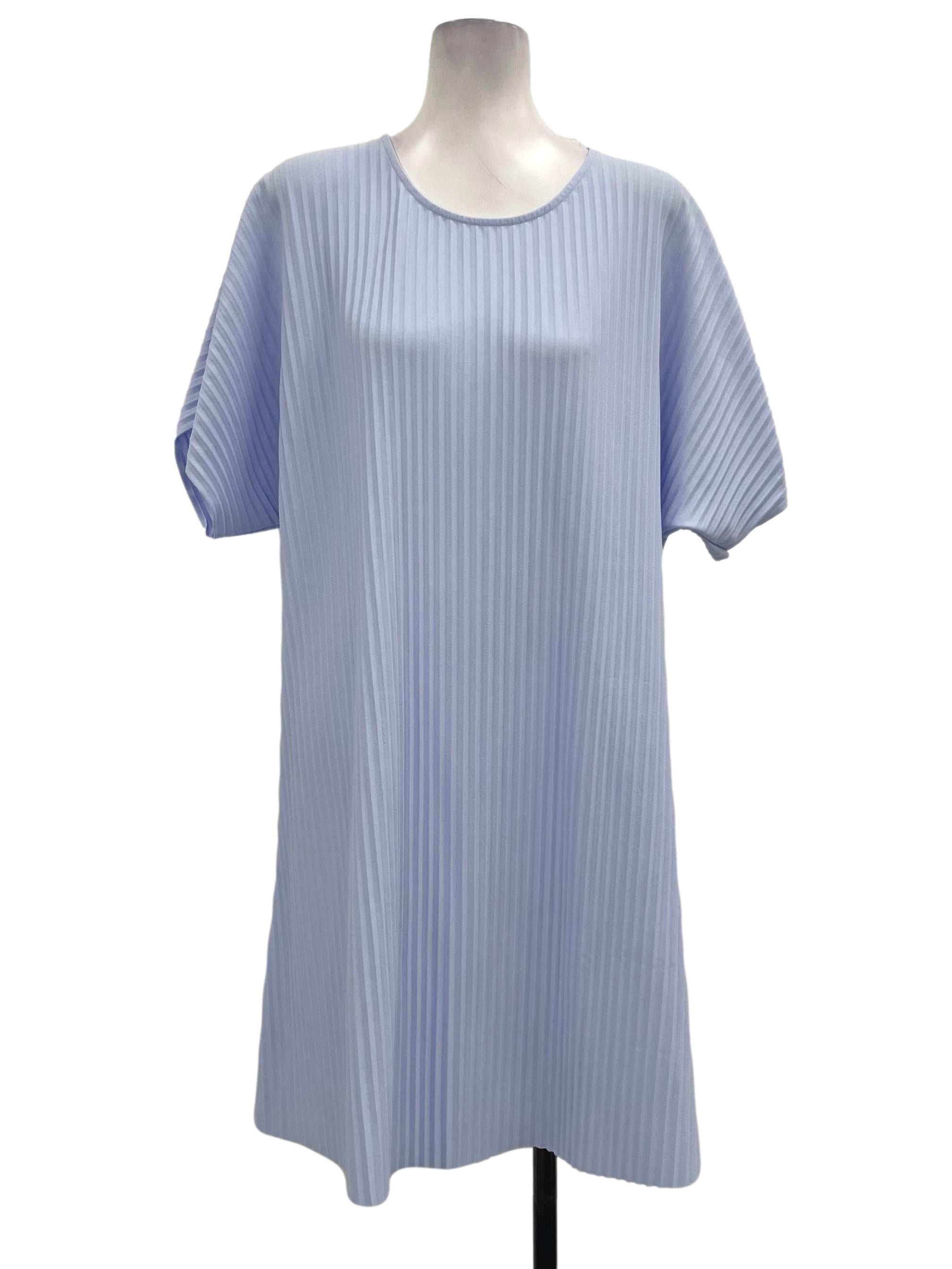 COS Blue Pleated Sleeve Dress
