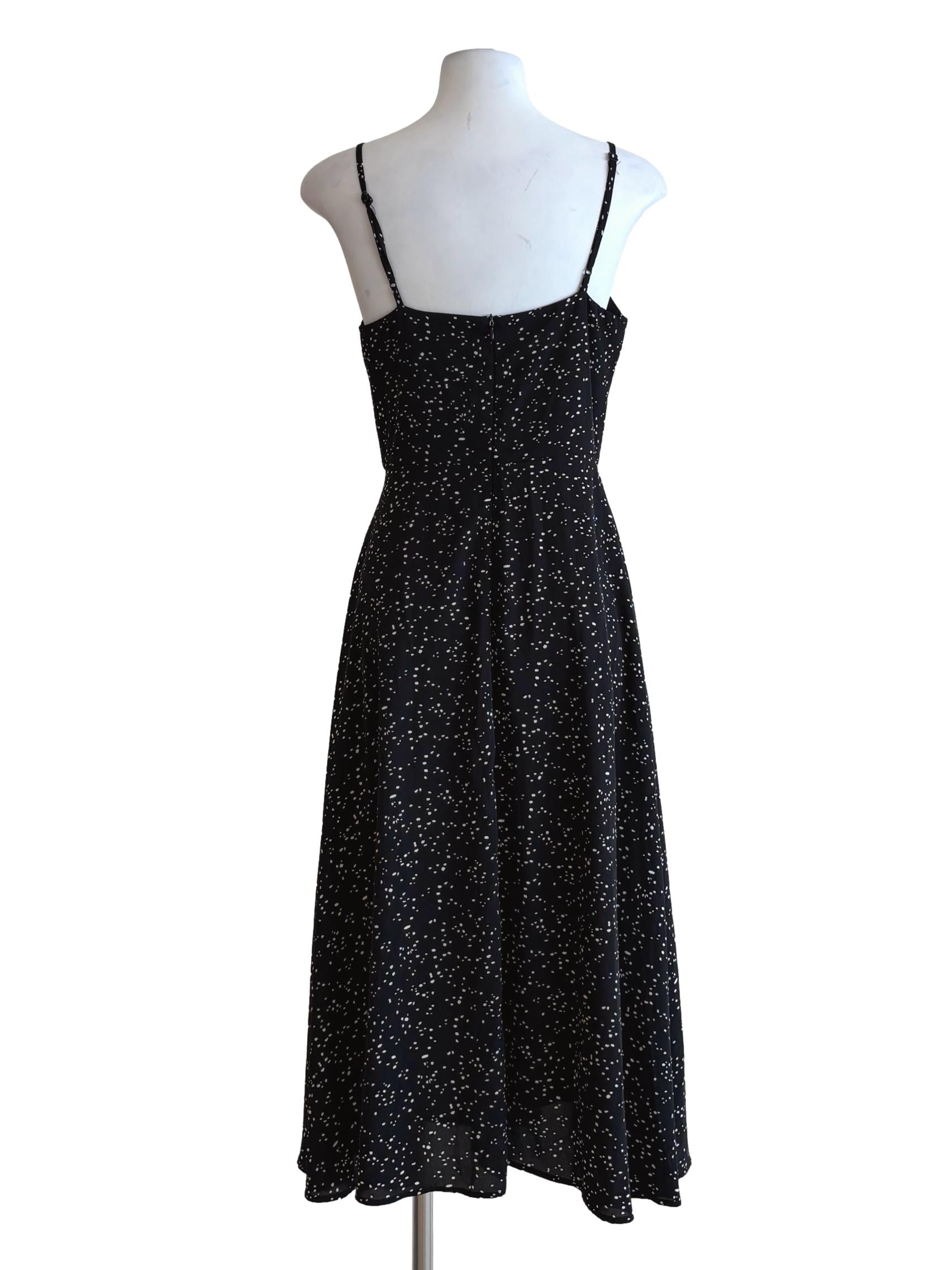 Black White Dots A-Line Dress