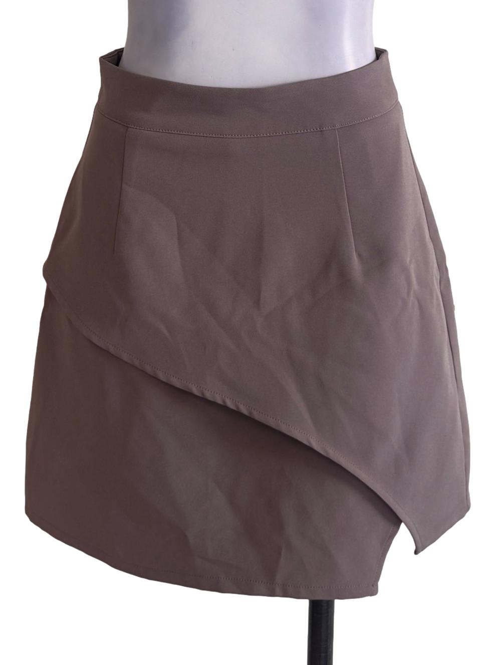 Peanut Brown Asymmetrical Skorts