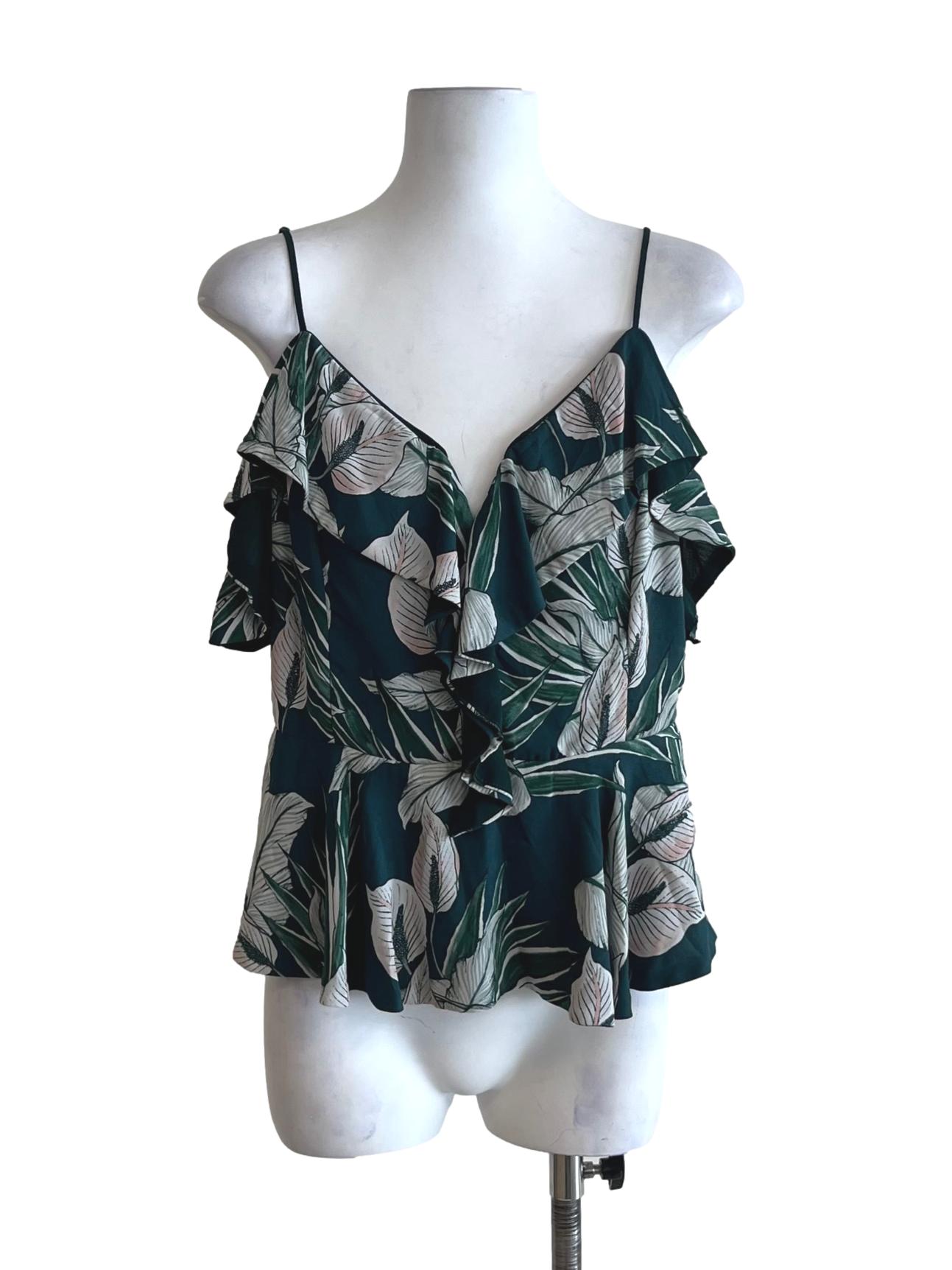 Ocean Blue Floral Sleeveless Top
