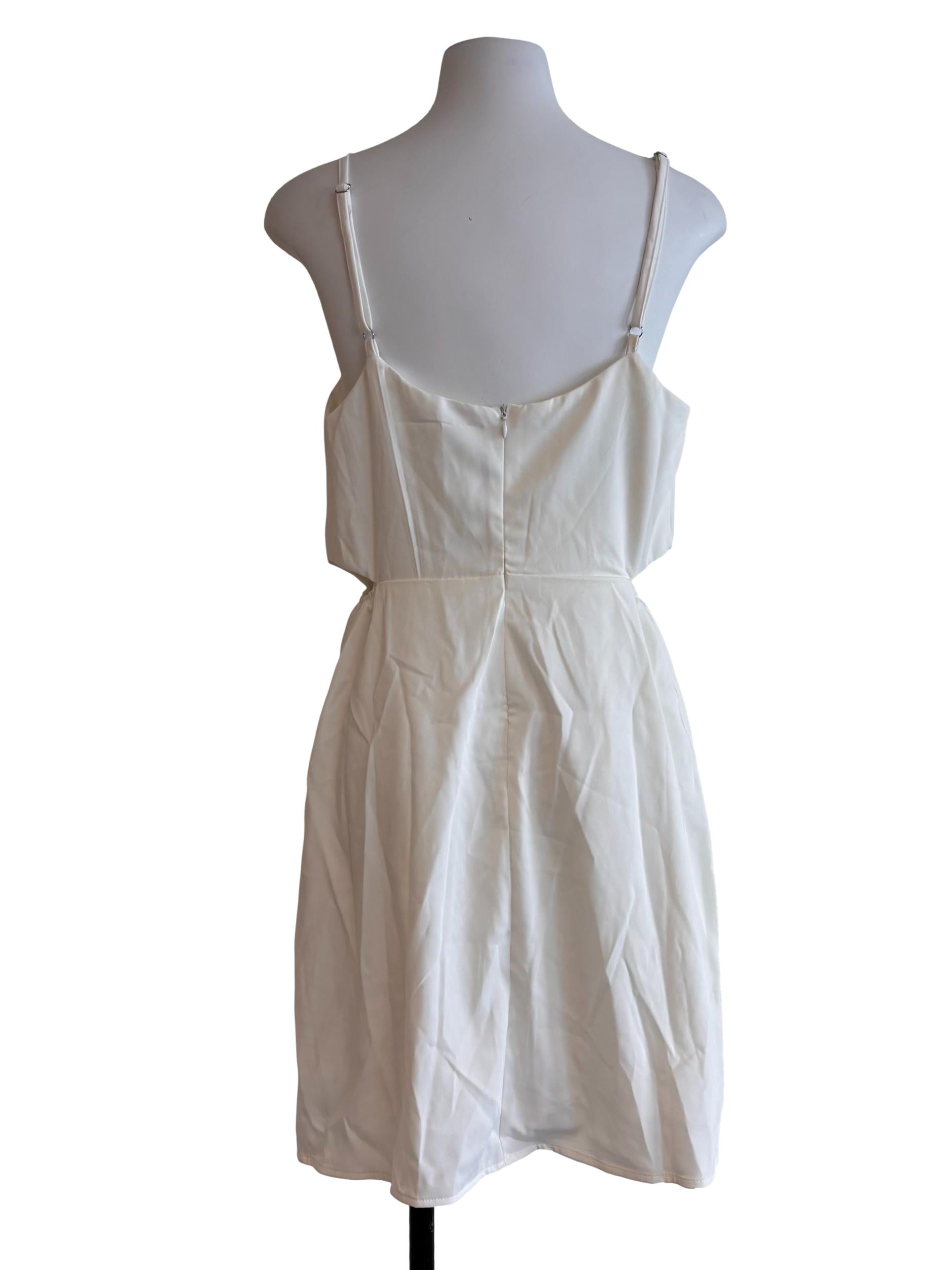 Daisy White Cutout Waist Mini Dress