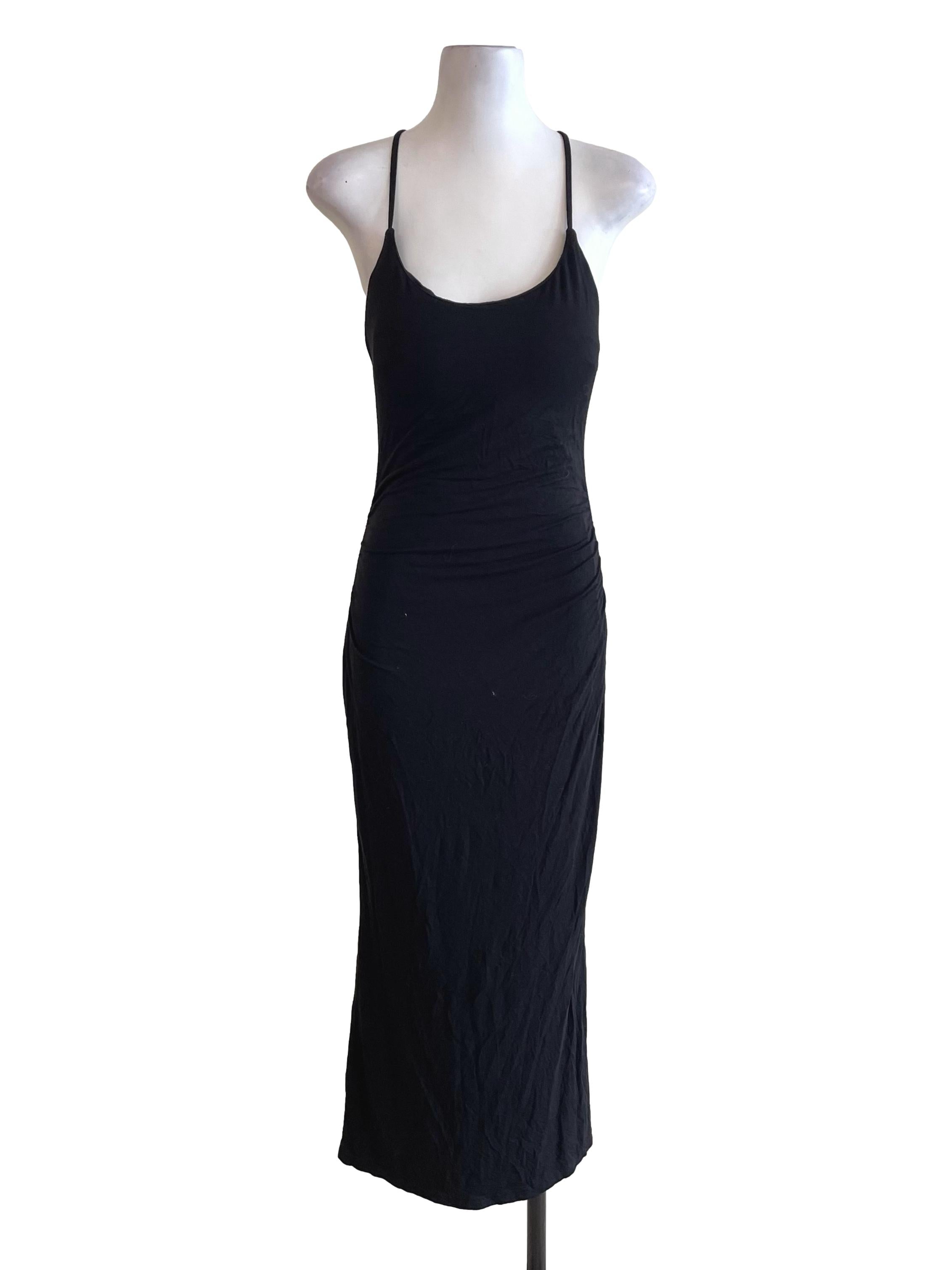 Black Open Back Fit Dress