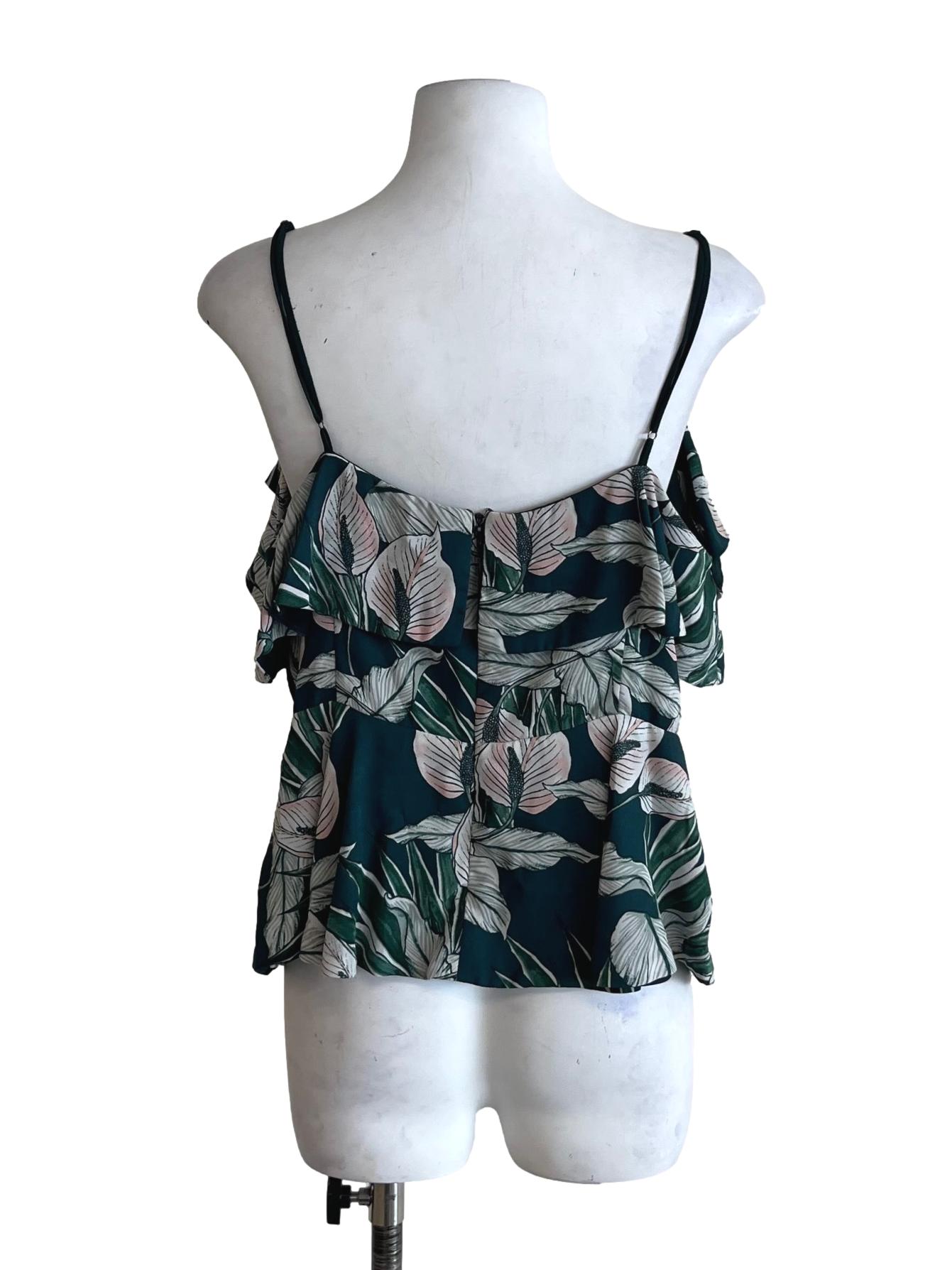 Ocean Blue Floral Sleeveless Top