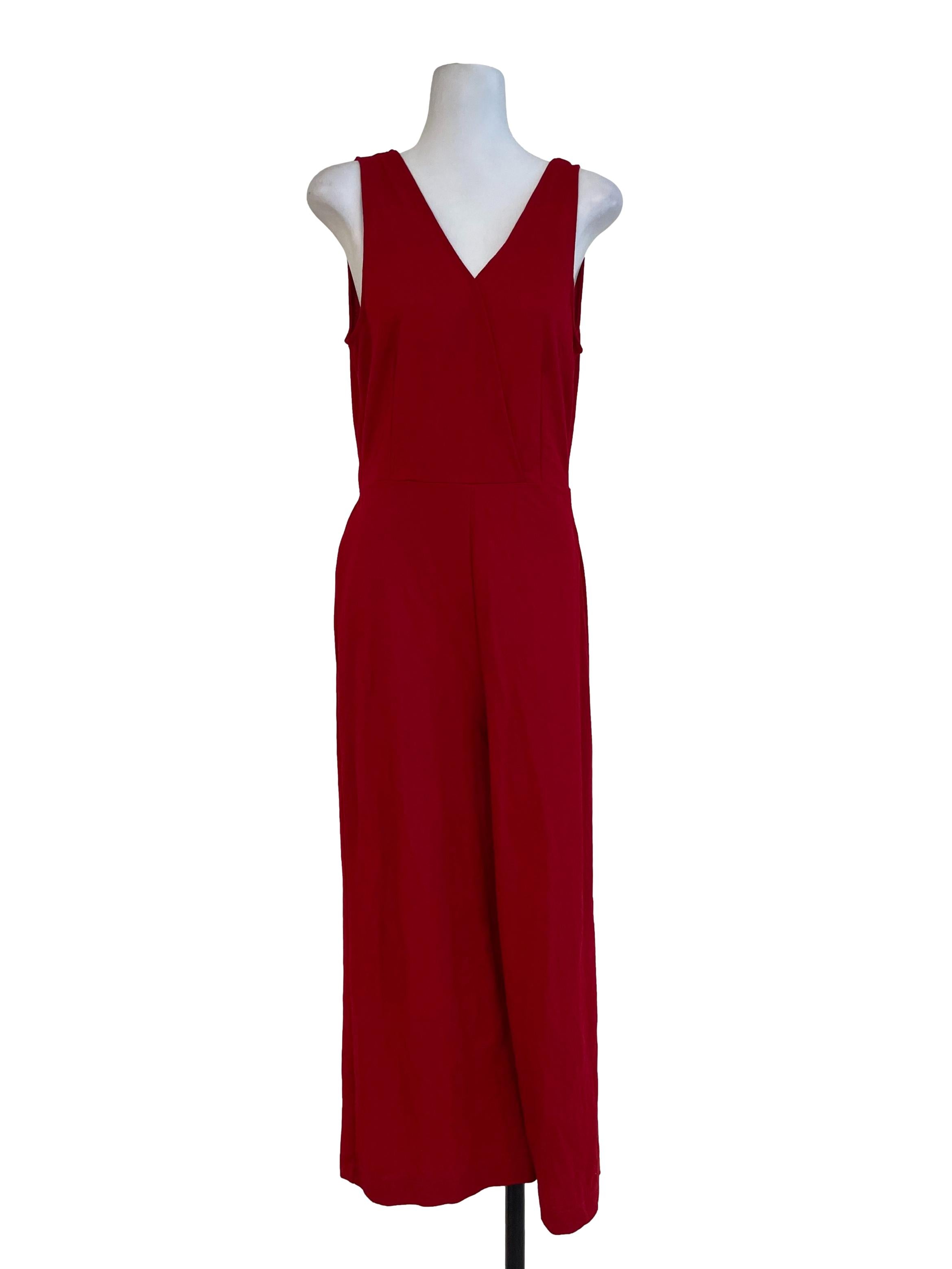Red Plain Jumpsuit