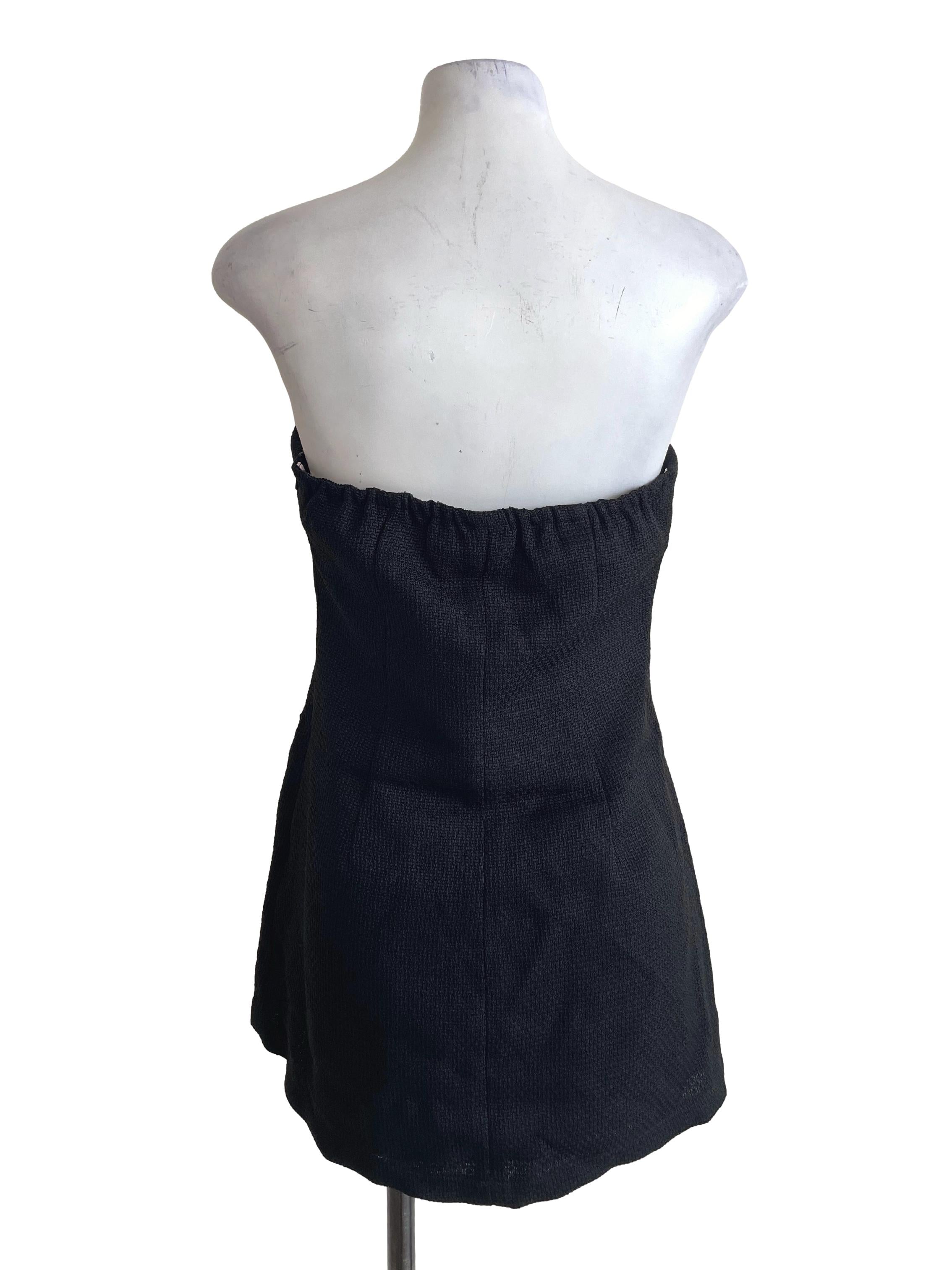 Black Tweed Strapless Dress