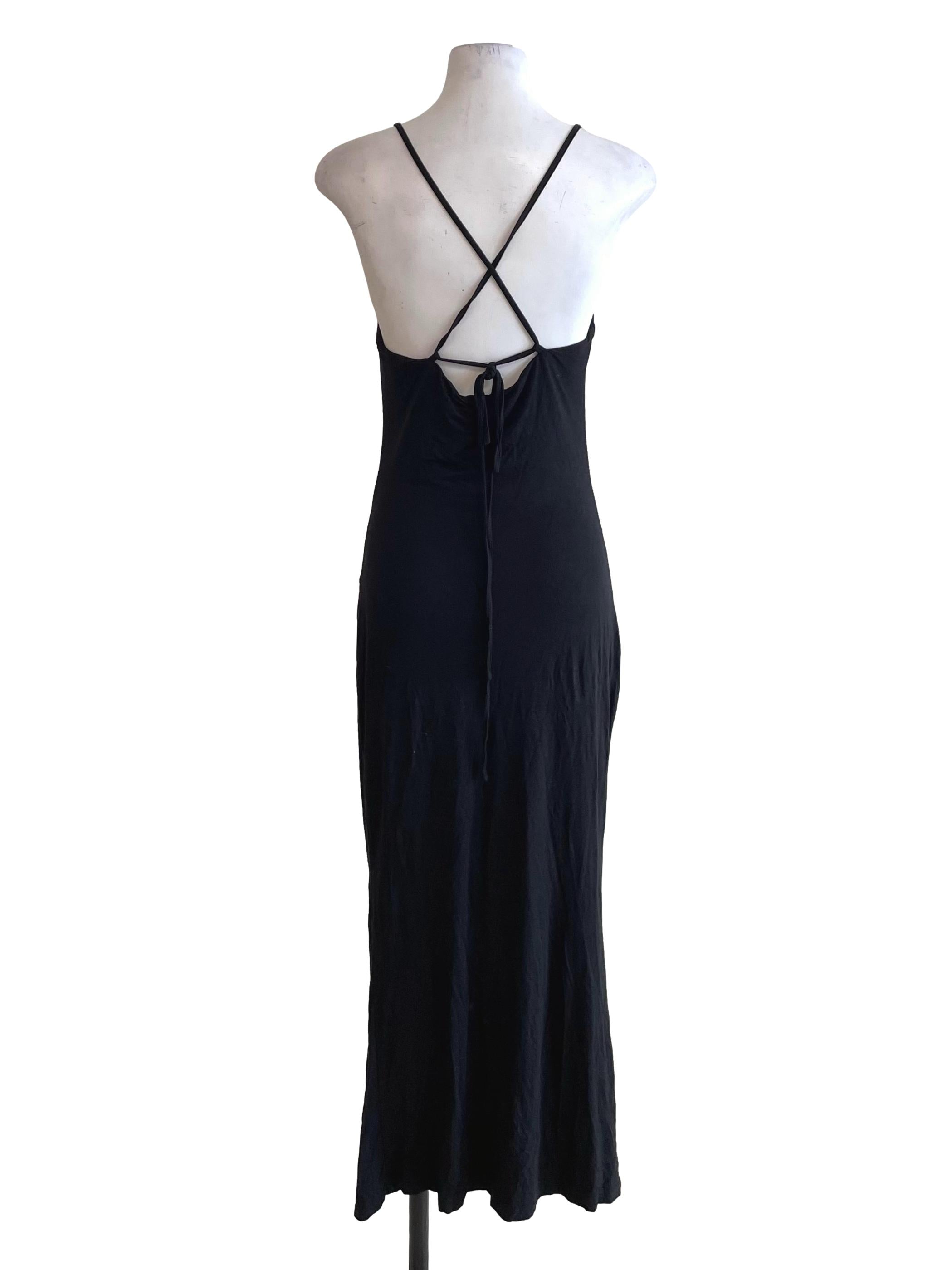 Black Open Back Fit Dress