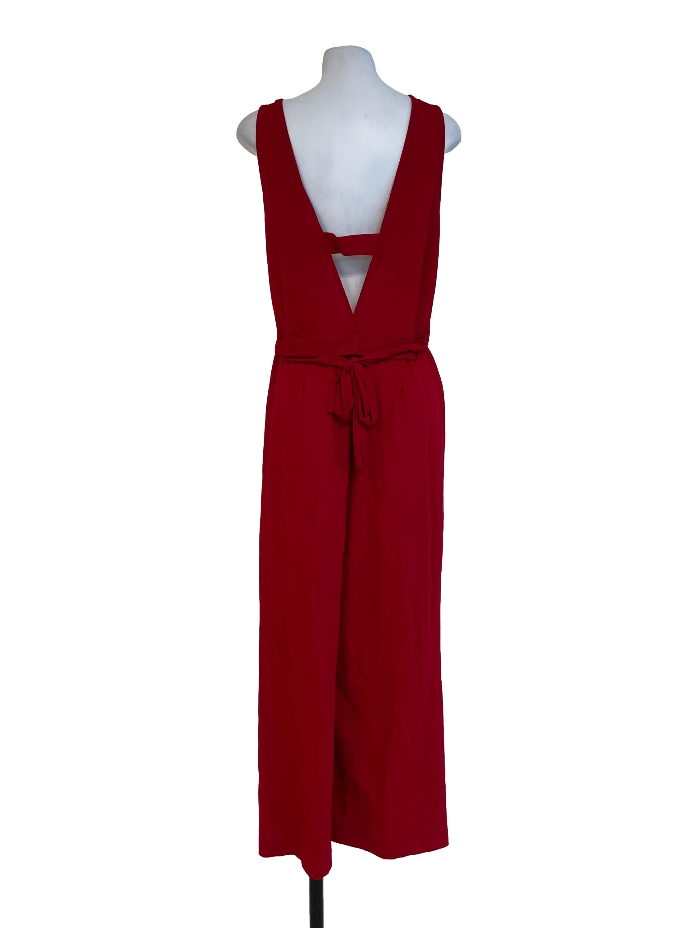 Red Plain Jumpsuit