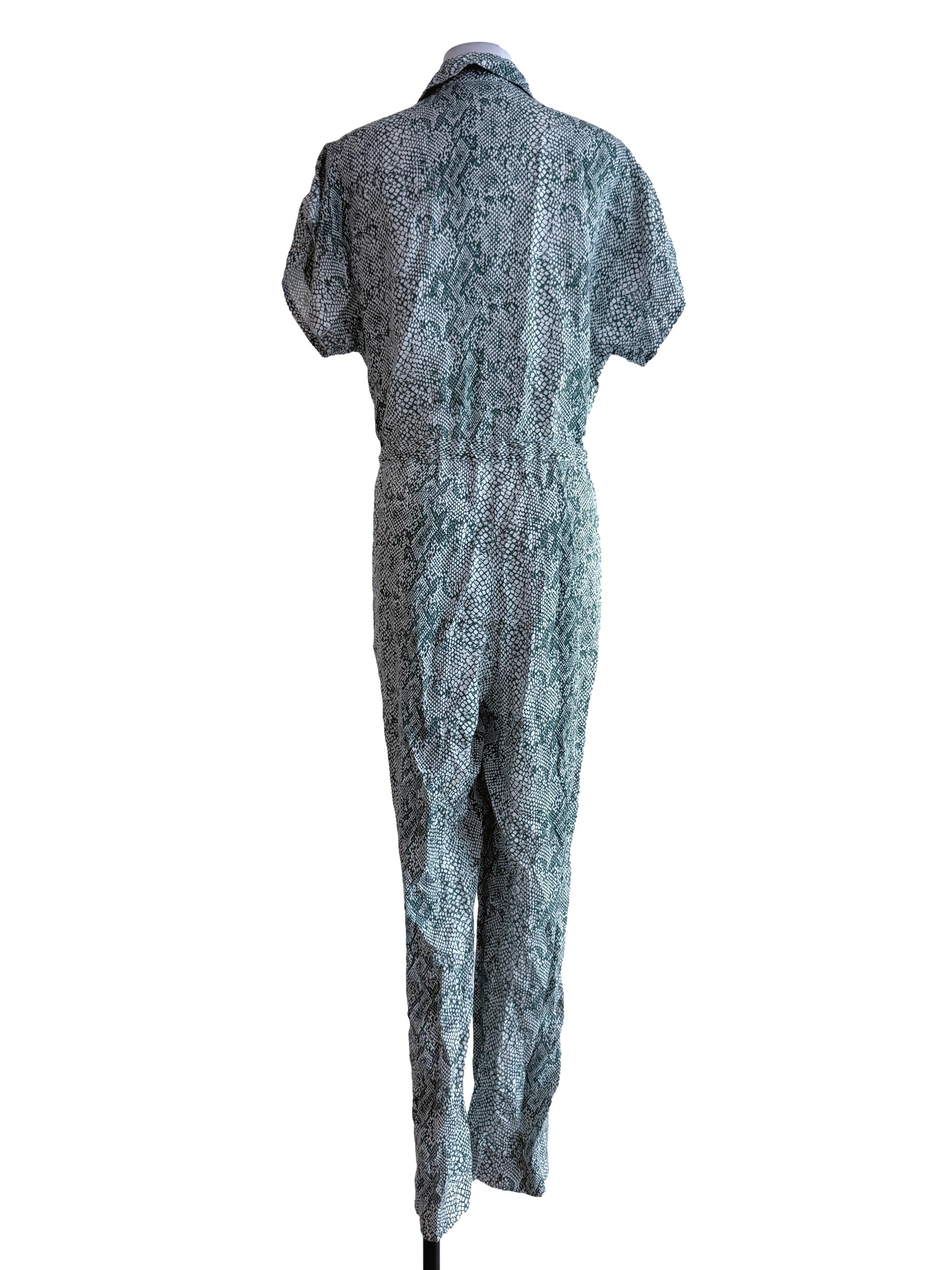 Green Shirt Long Jumpsuits