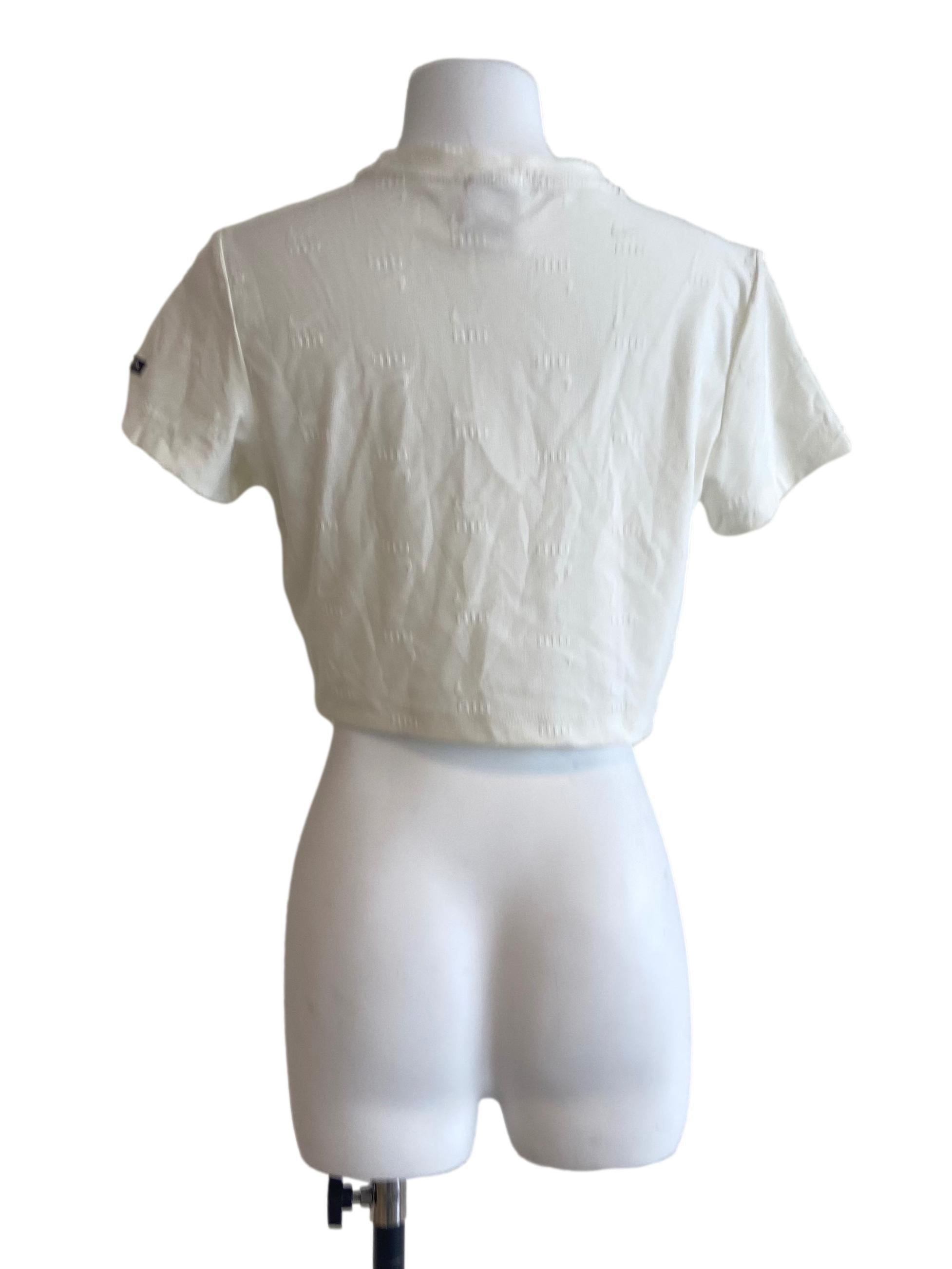 White Nike Logo Crop Top