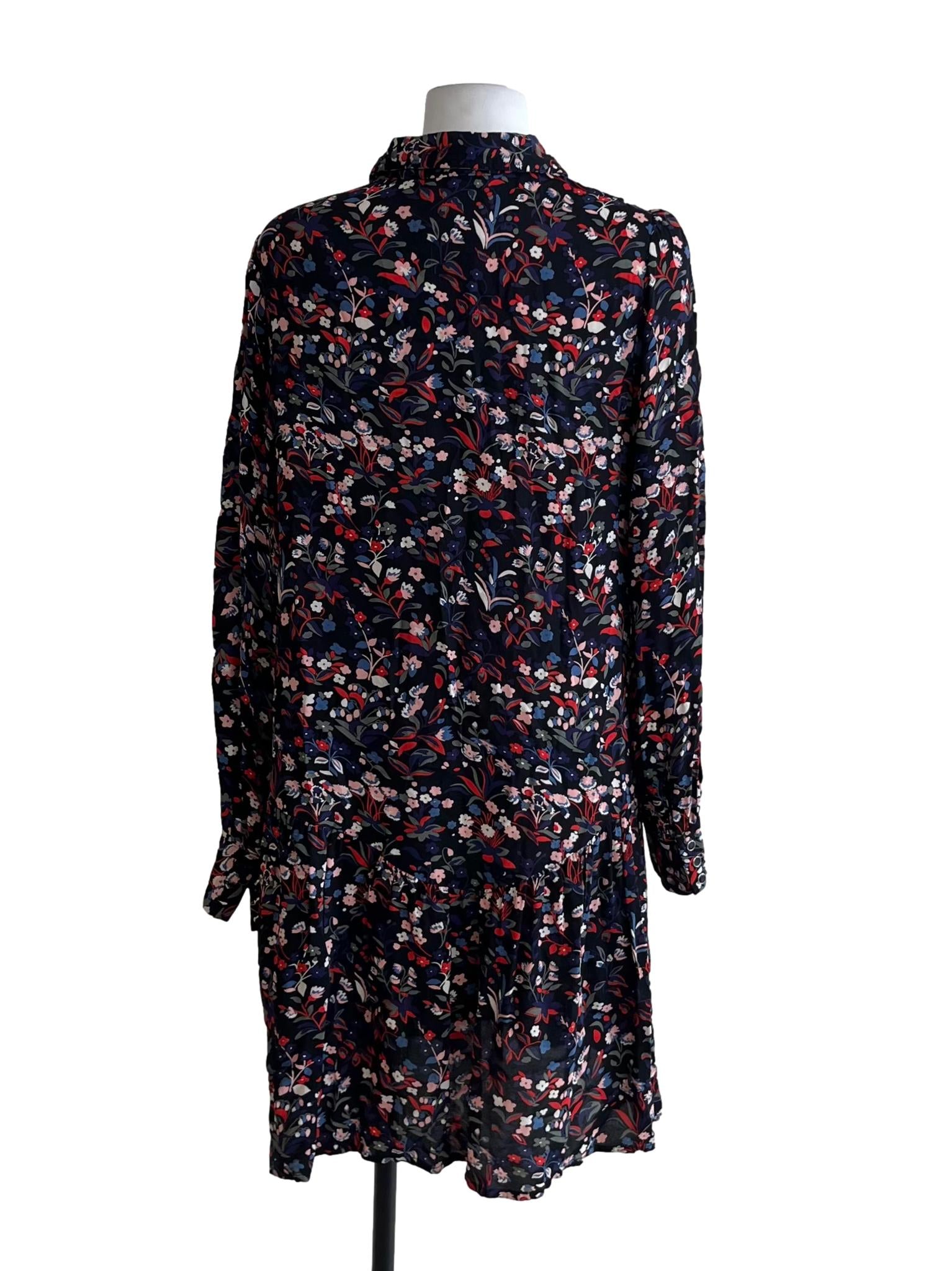 Black Floral Button Down Dress
