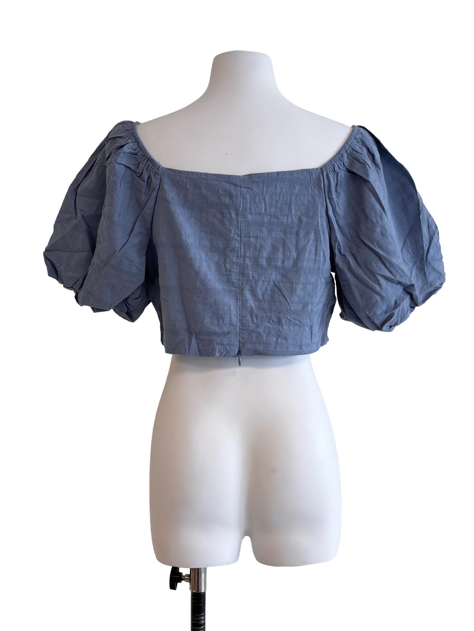 Aegean Blue Sweetheart Neckline Crop Top