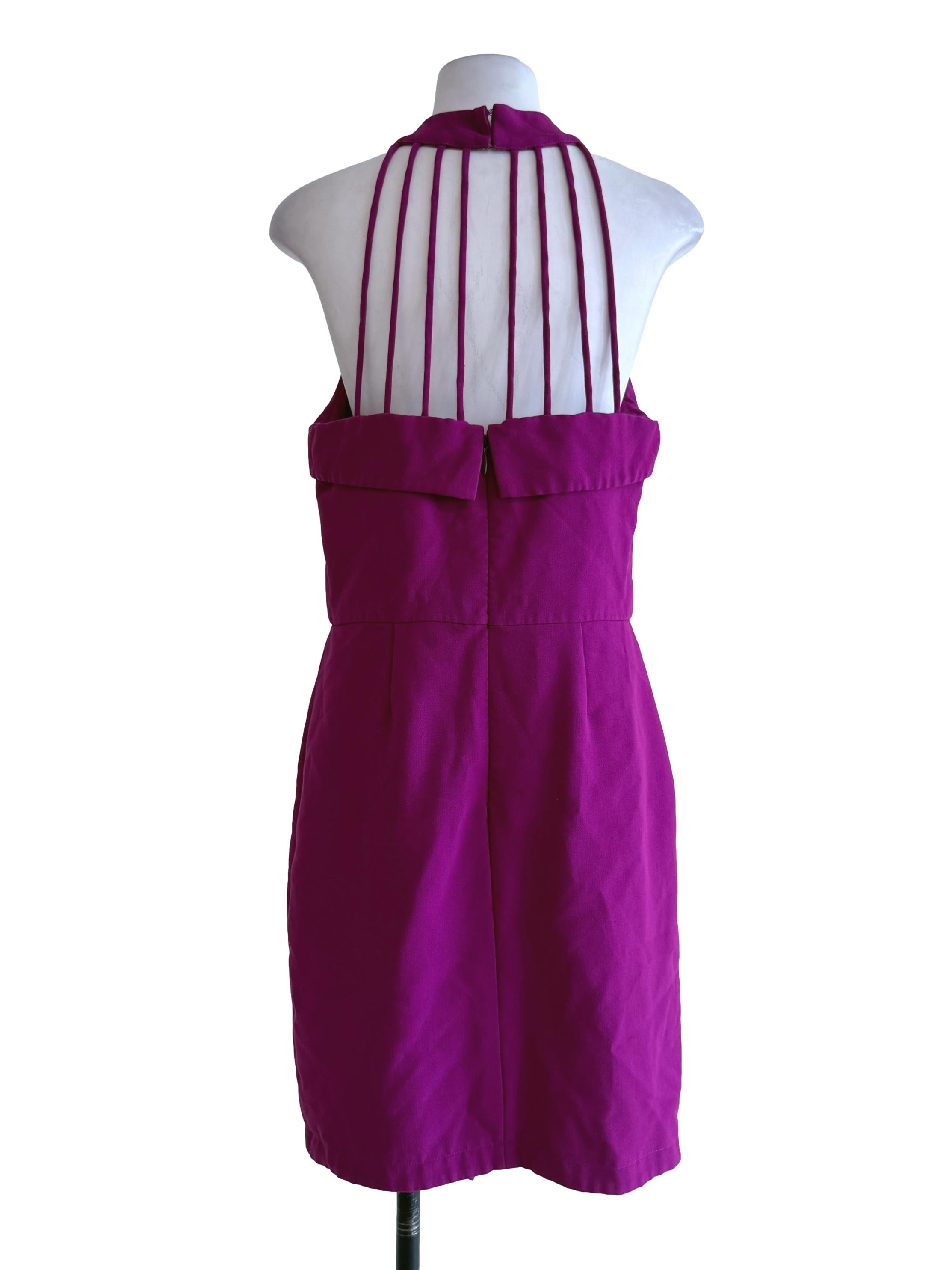 Pink Halter Slit Dress